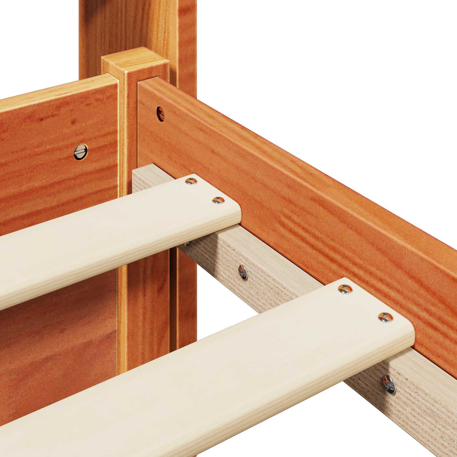 Cadre de lit avec stockage 2 pcs Cire marron Bois de Pin Massif - XIOS