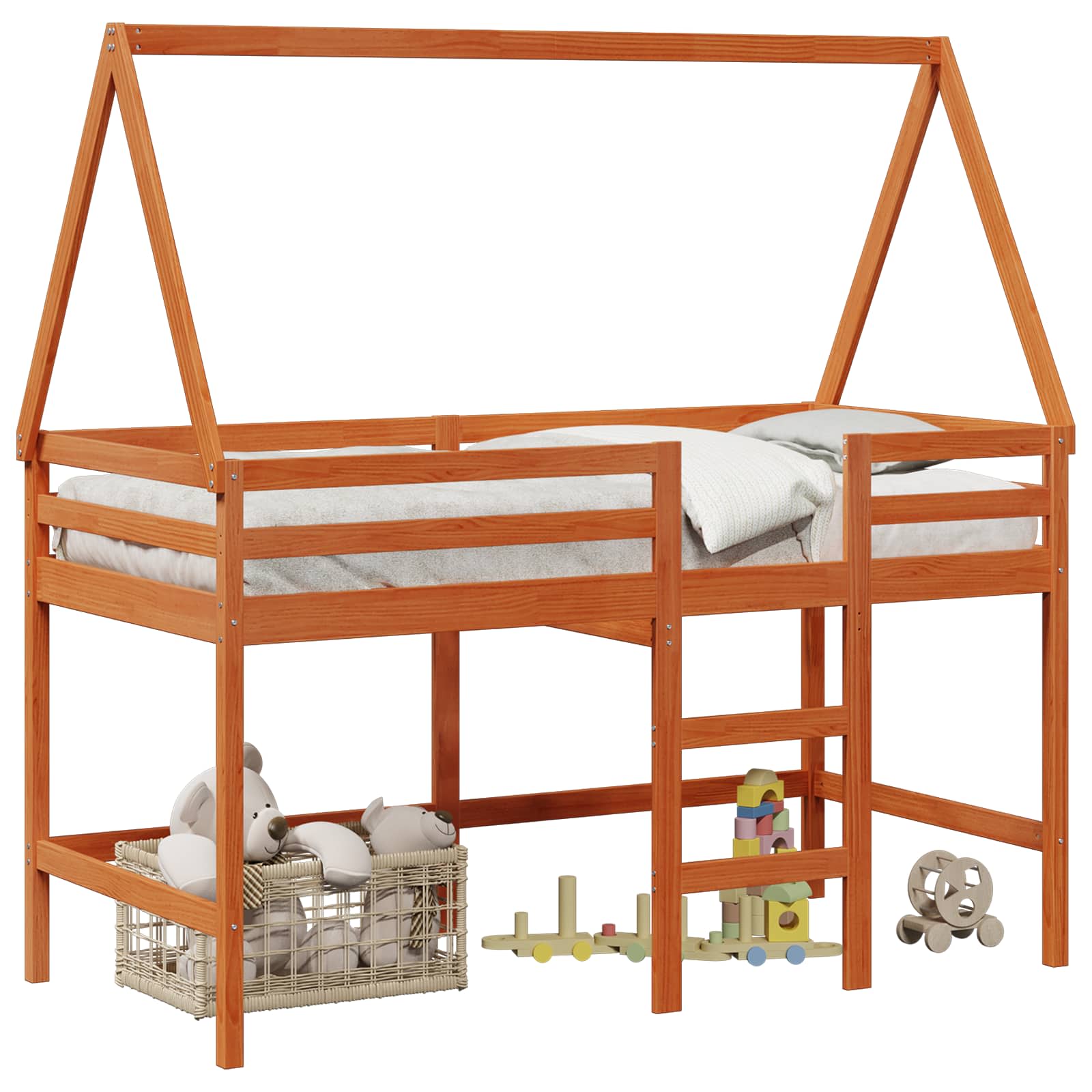 Cadre de lit mezzanine Brun Ciré 90 x 190 cm Pin massif - XIOS