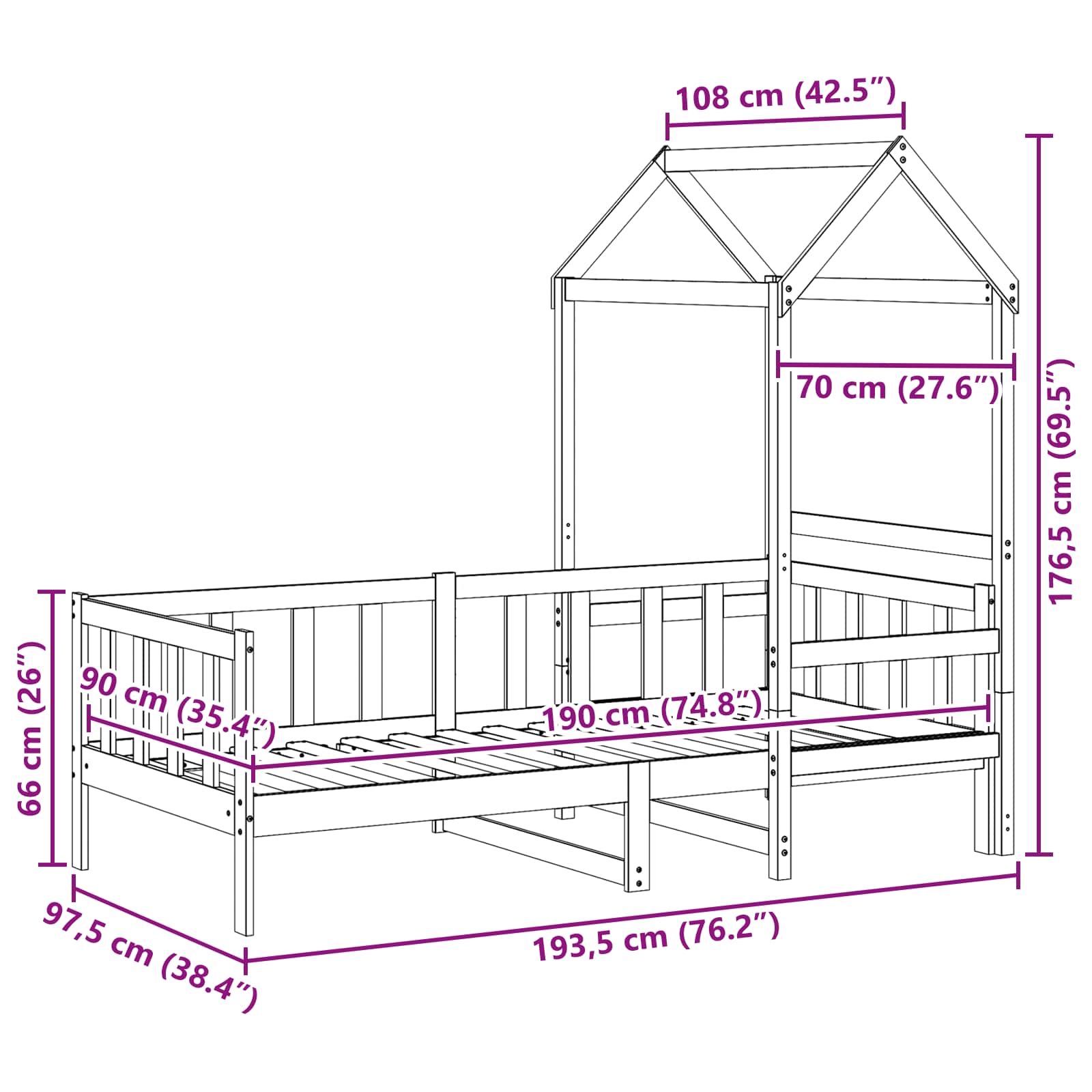 Ensemble Lit de Jour 2 pcs Cire marron Bois de pin massif - XIOS