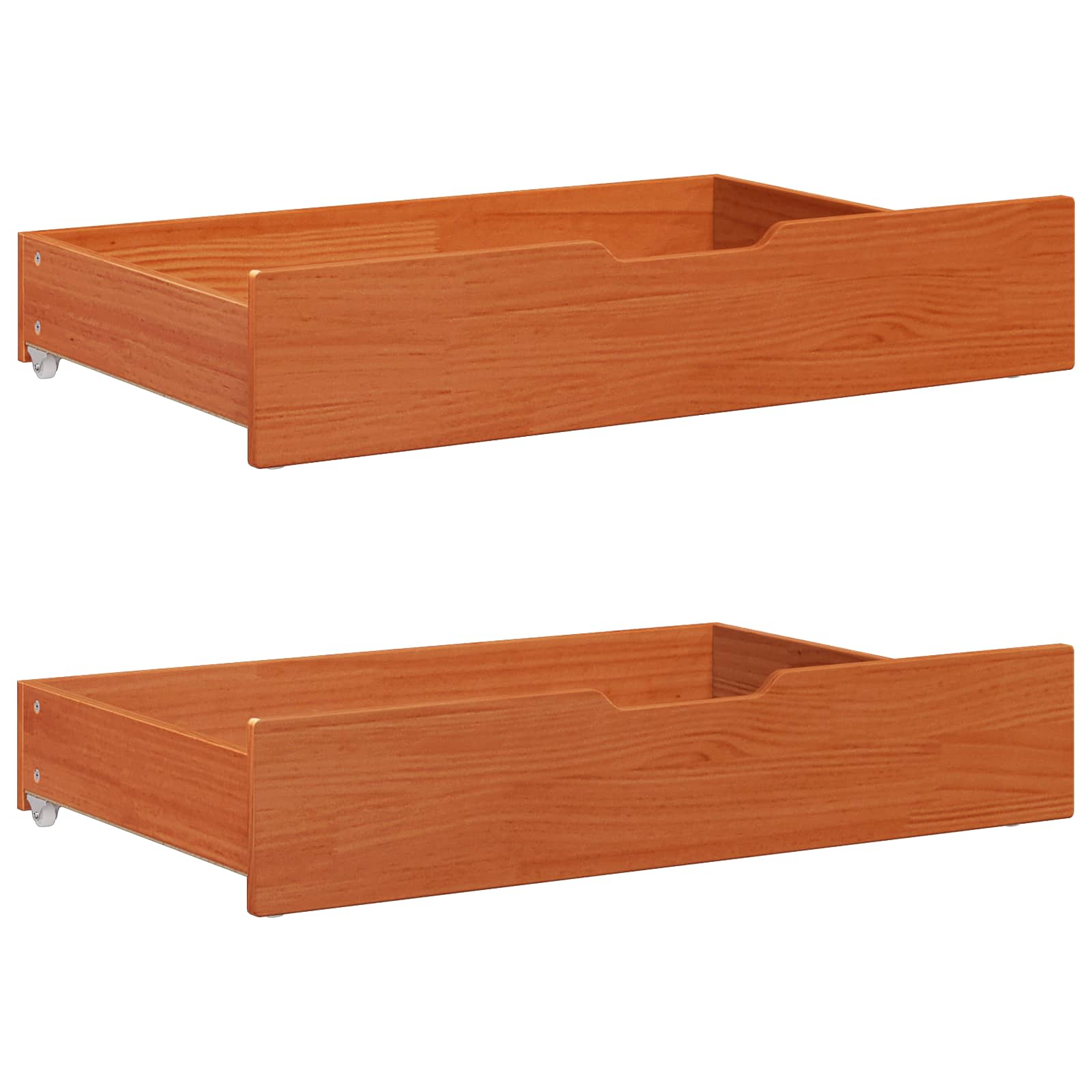 Cadre de lit avec tiroir 3 pcs Cire marron Bois de Pin Massif - XIOS