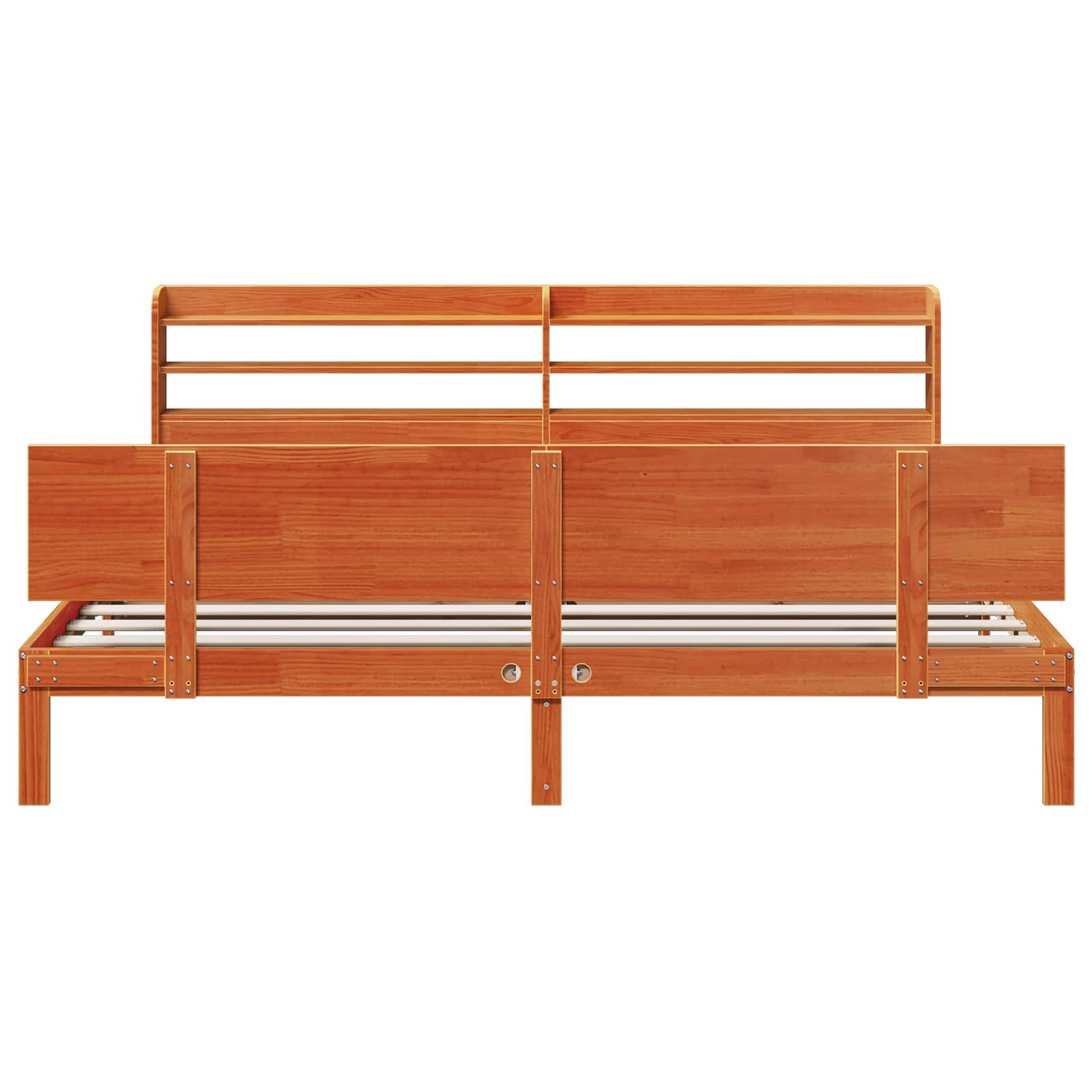 Cadre de lit avec stockage 2 pcs Cire marron Bois de Pin Massif - XIOS