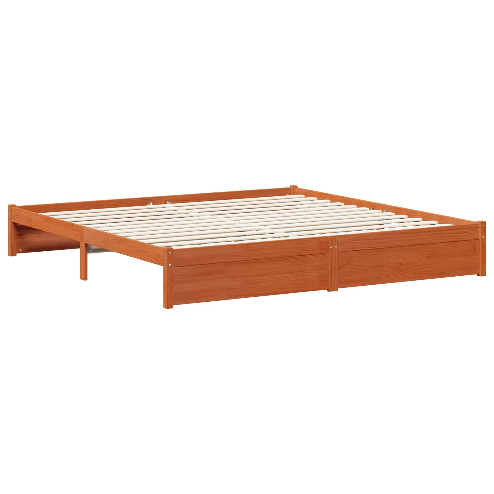 Cadre de lit Cire marron 200 x 200 cm Bois de Pin Massif - XIOS