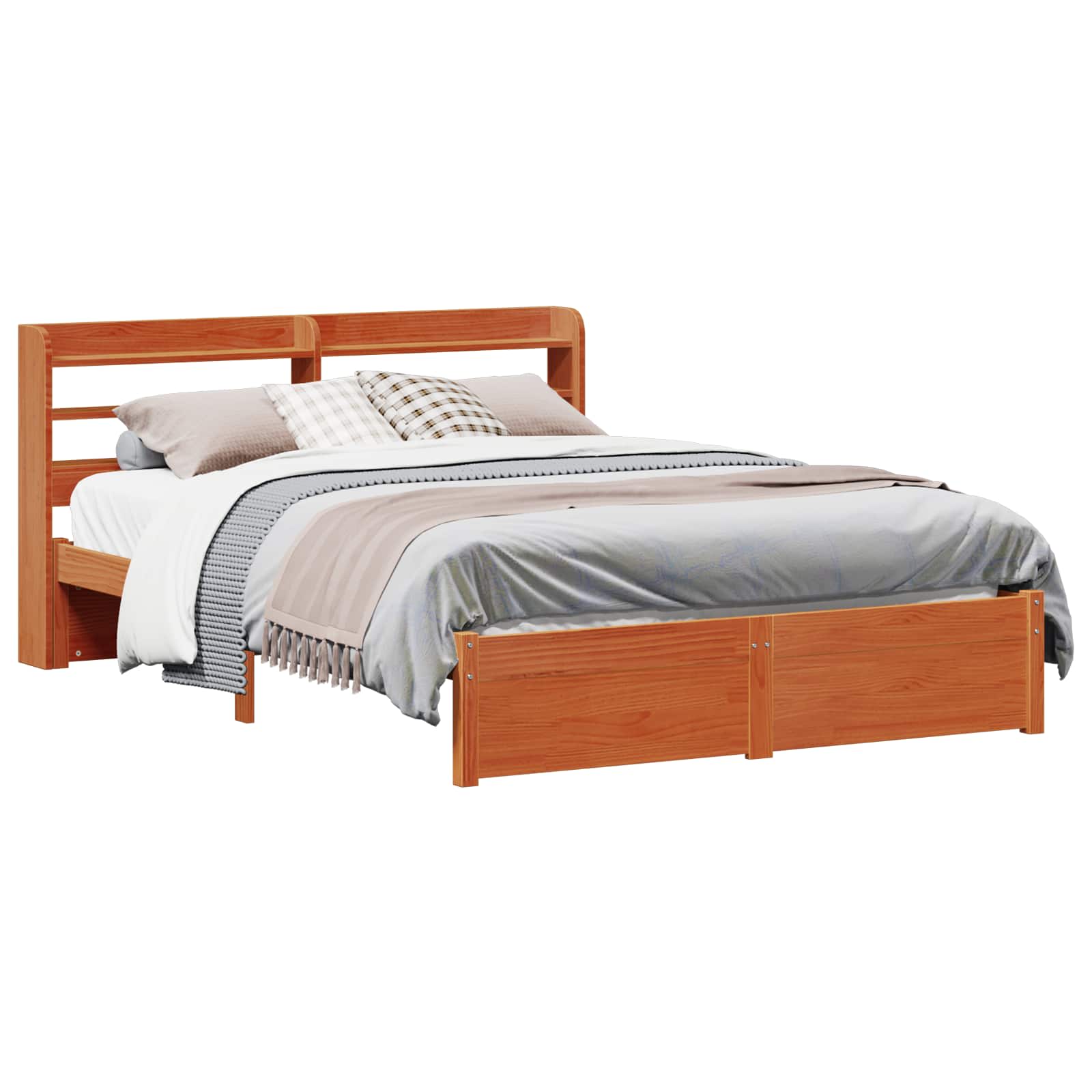 Cadre de lit avec stockage 2 pcs Cire marron Bois de Pin Massif - XIOS