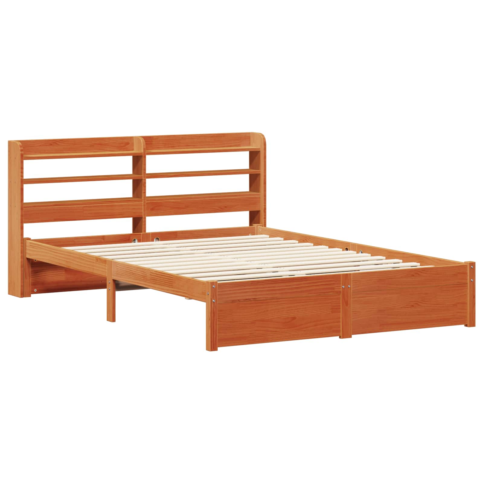 Cadre de lit avec stockage 2 pcs Cire marron Bois de Pin Massif - XIOS