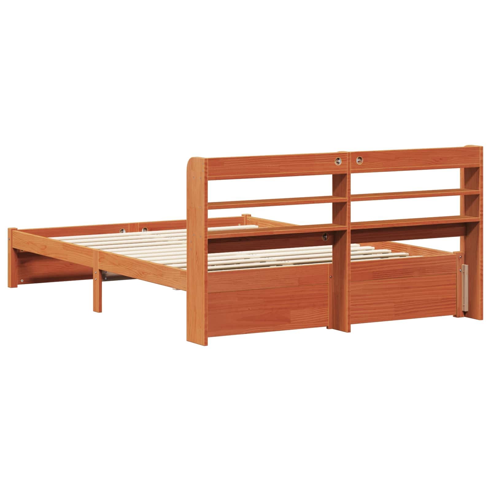 Cadre de lit avec stockage 2 pcs Cire marron Bois de Pin Massif - XIOS