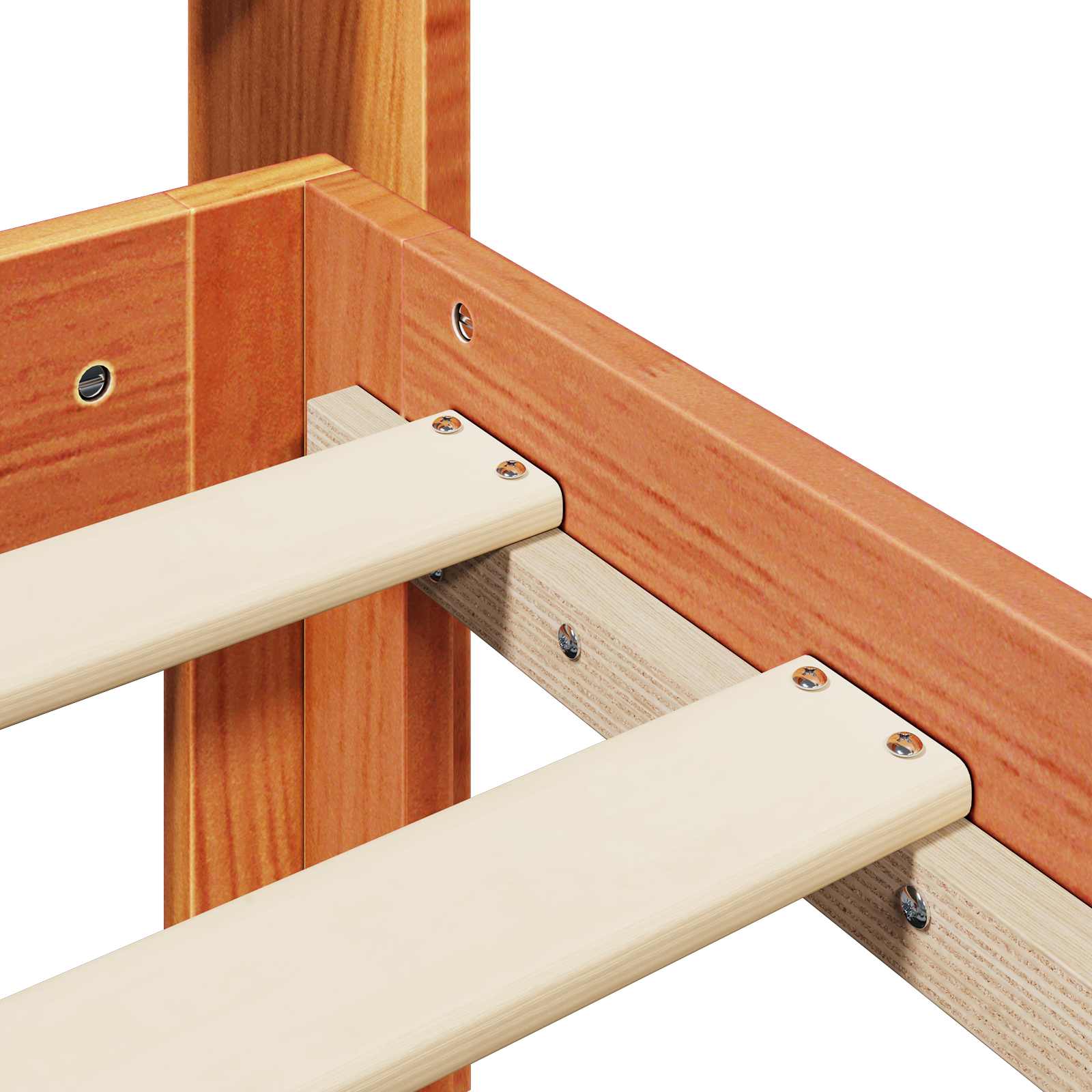 Cadre de lit avec stockage 2 pcs Cire marron Bois de Pin Massif - XIOS