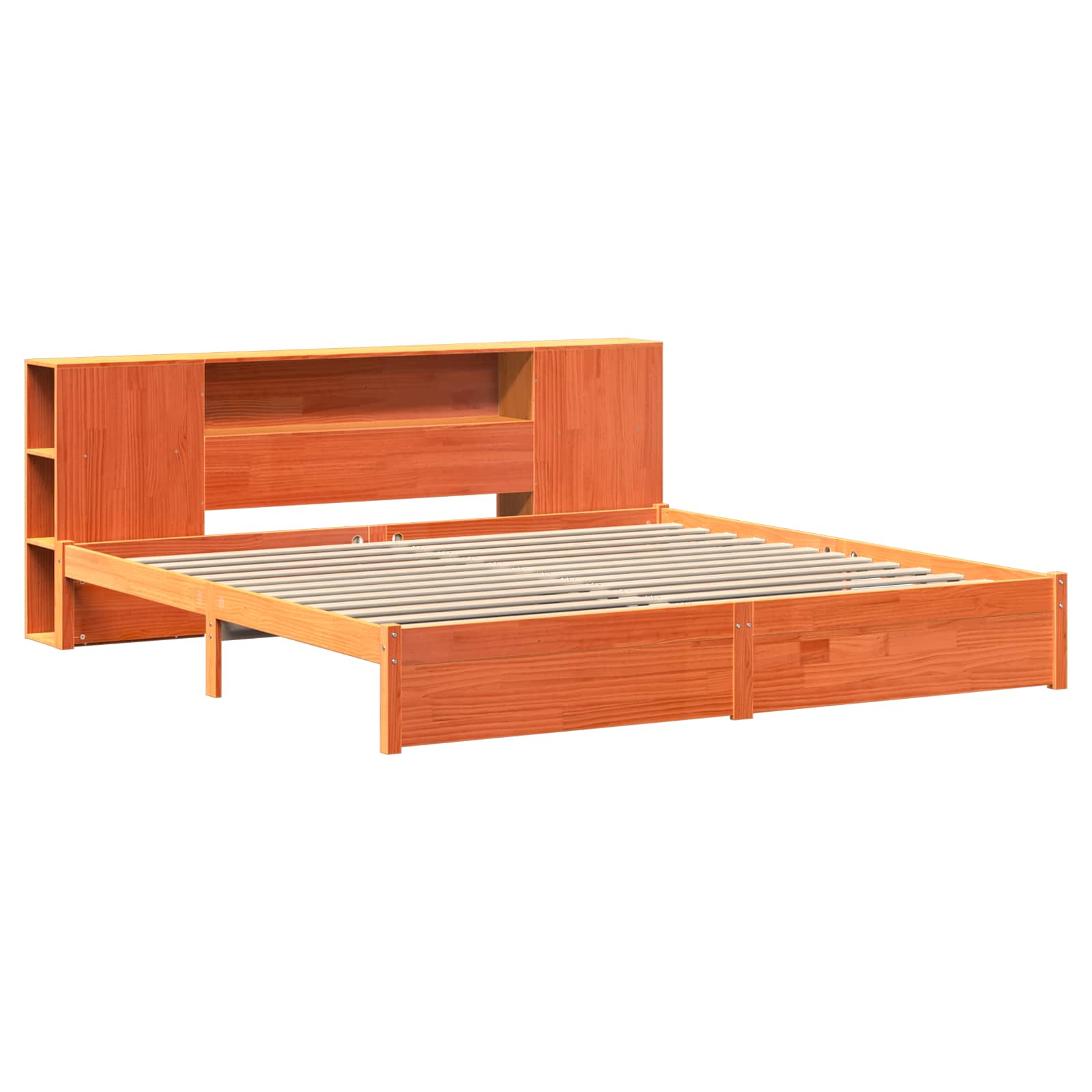 Cadre de lit avec tête de lit de rangement 2 pcs Cire marron - XIOS