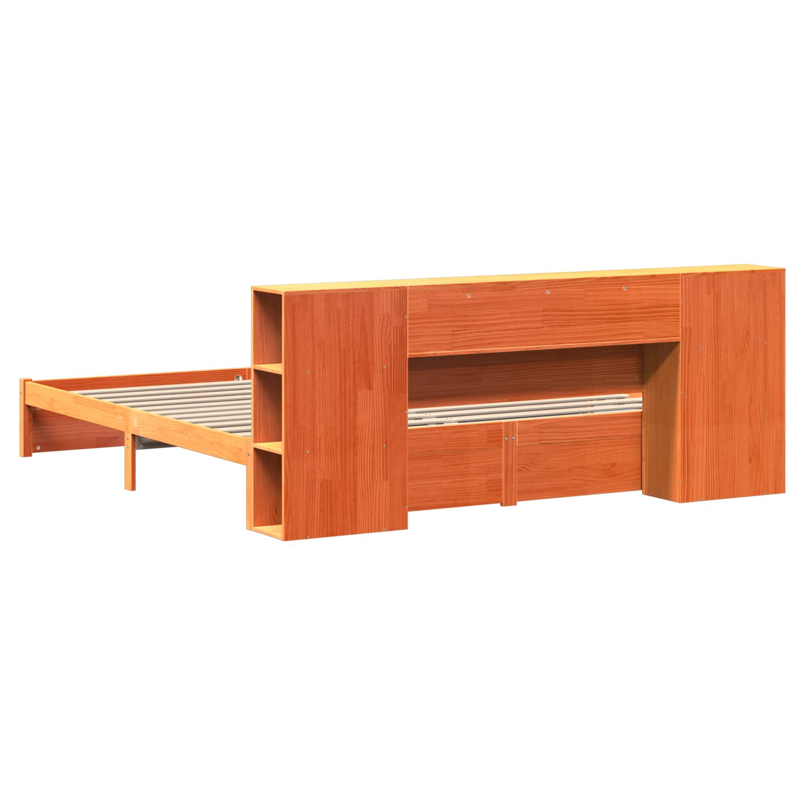 Cadre de lit avec tête de lit de rangement 2 pcs Cire marron - XIOS