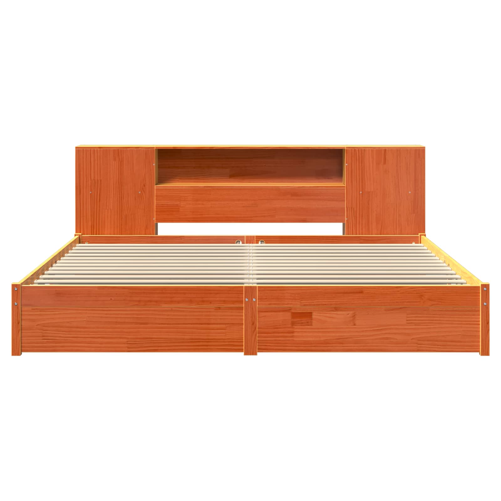 Cadre de lit avec tête de lit de rangement 2 pcs Cire marron - XIOS