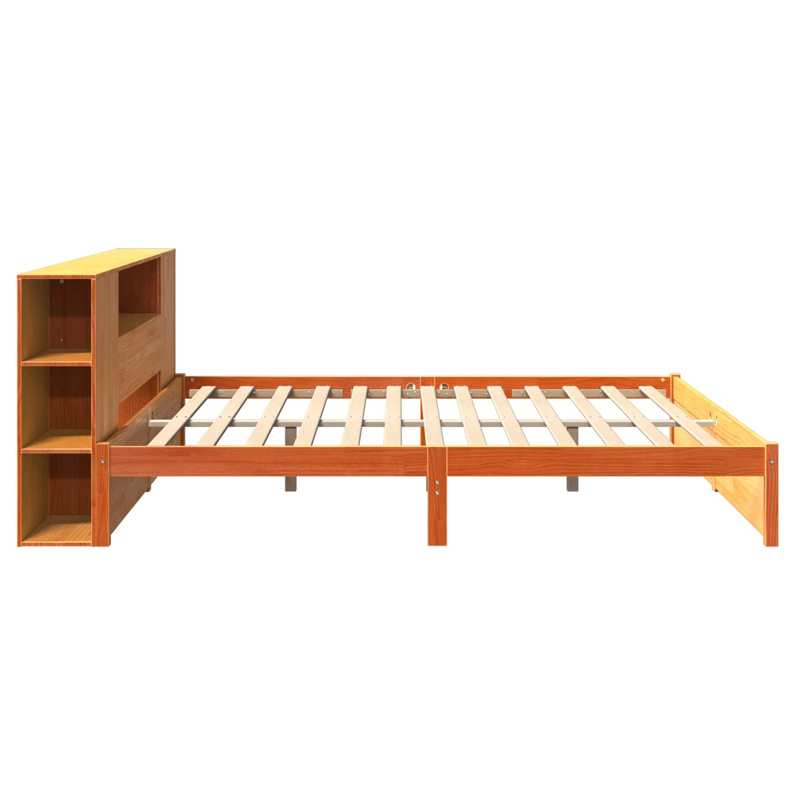 Cadre de lit avec tête de lit de rangement 2 pcs Cire marron - XIOS