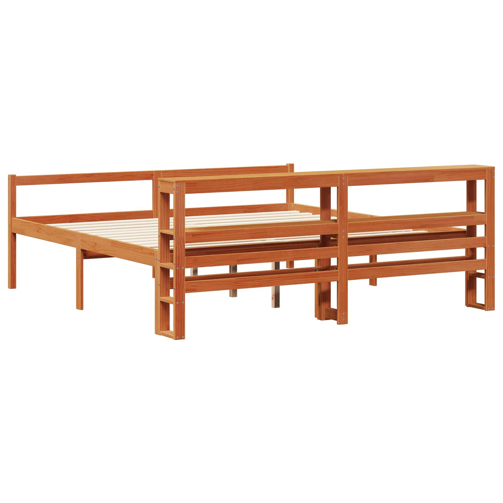 Cadre de lit avec stockage 2 pcs Cire marron Bois de Pin Massif - XIOS
