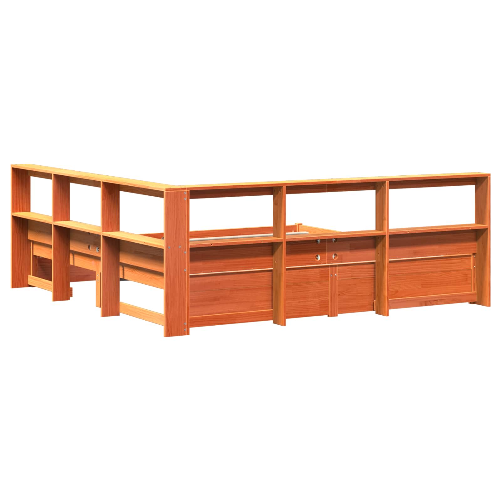 Lit Bibliothèque avec stockage 2 pcs Cire marron 200 x 200 cm - XIOS