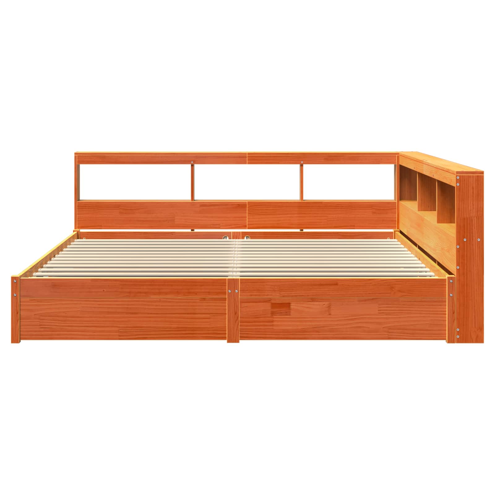 Lit Bibliothèque avec stockage 2 pcs Cire marron 200 x 200 cm - XIOS