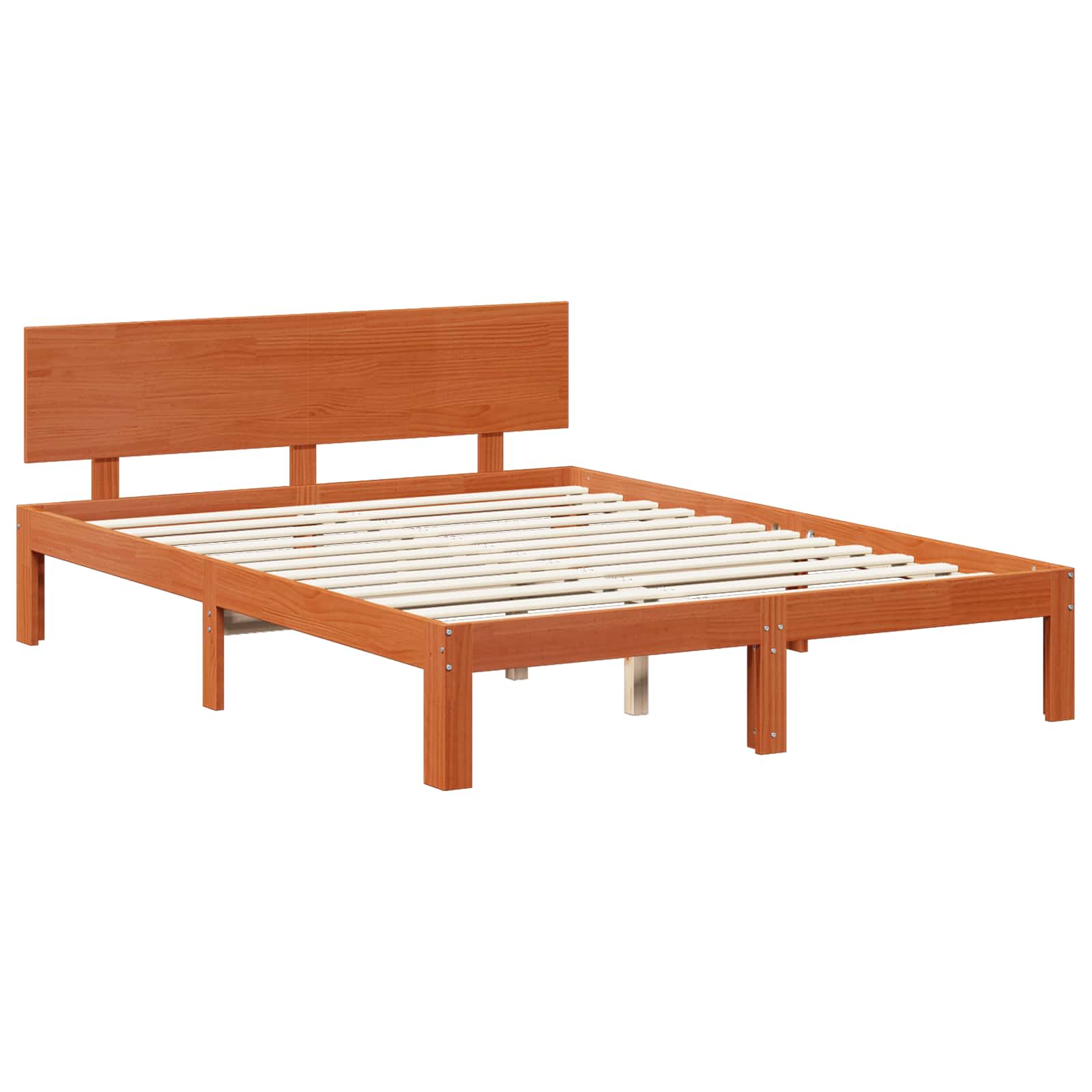 Cadre de lit avec tiroir 3 pcs Cire marron Bois de Pin Massif - XIOS