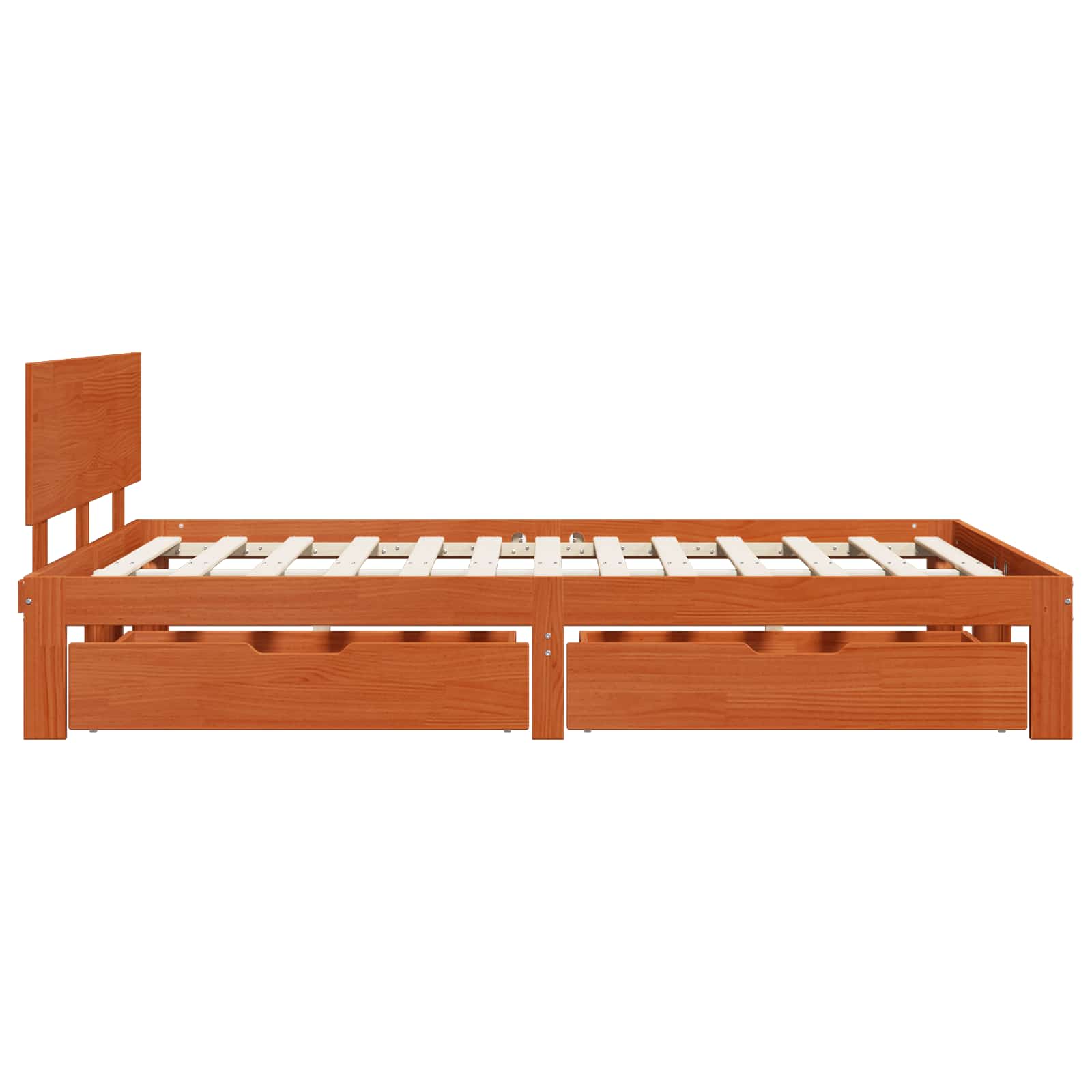 Cadre de lit avec tiroir 3 pcs Cire marron Bois de Pin Massif - XIOS