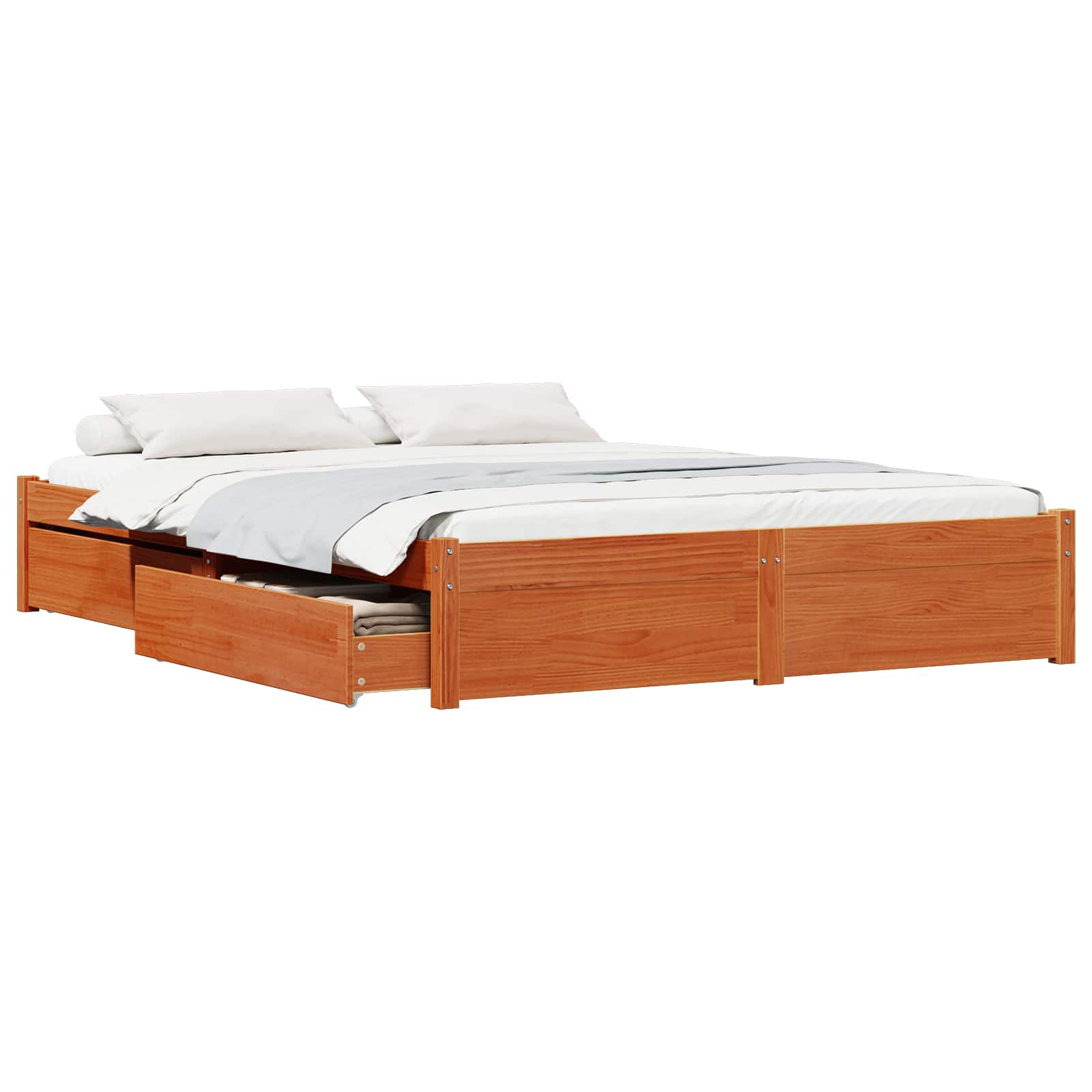 Cadre de lit Cire marron 160 x 200 cm Bois de Pin Massif - XIOS