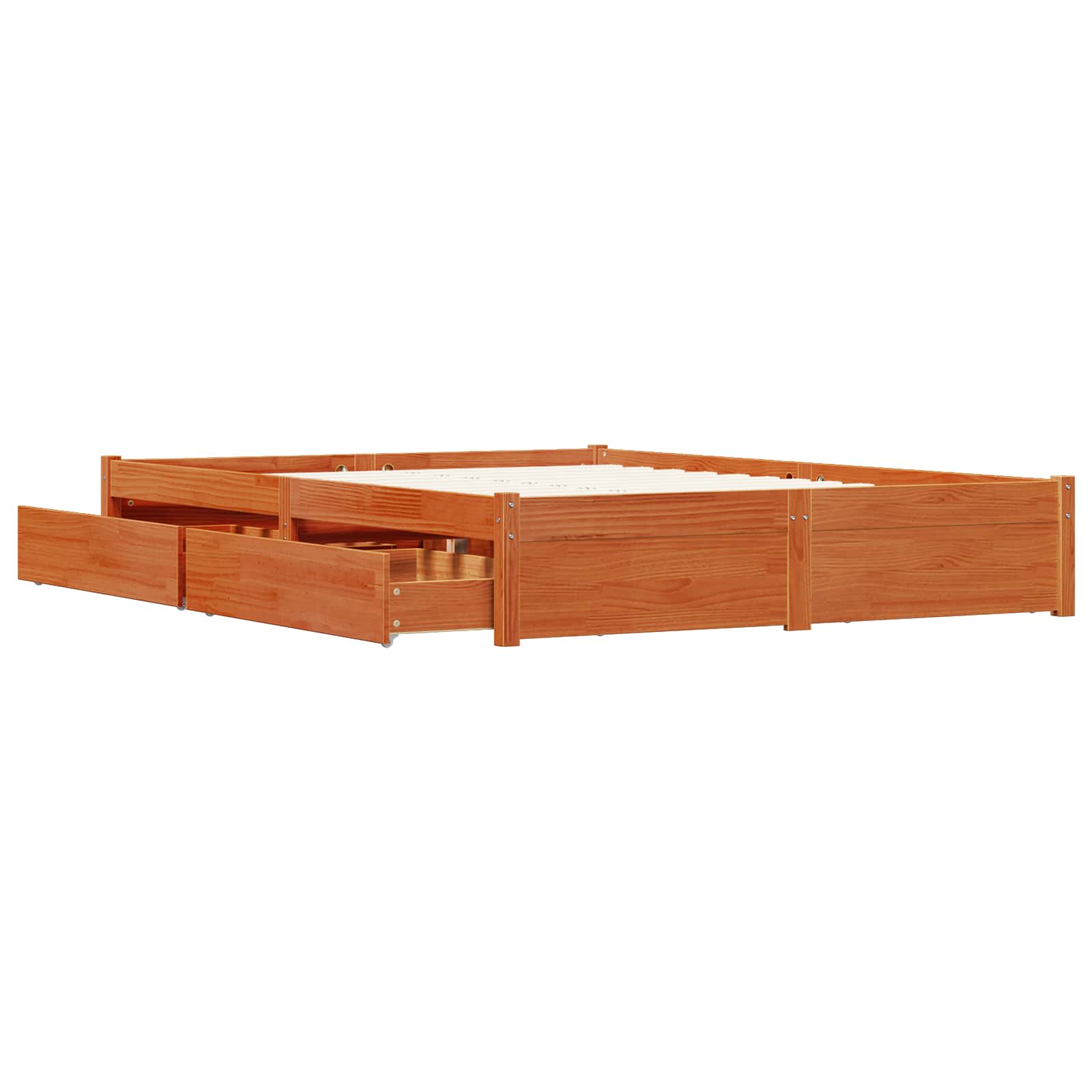 Cadre de lit Cire marron 160 x 200 cm Bois de Pin Massif - XIOS