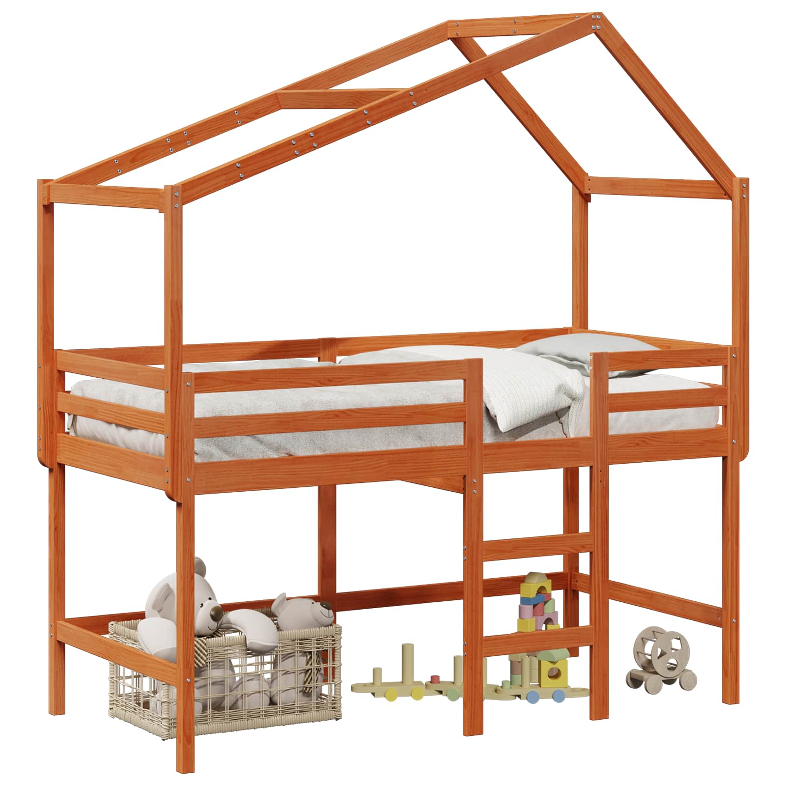 Cadre de lit mezzanine Brun Ciré 90 x 190 cm Pin massif - XIOS