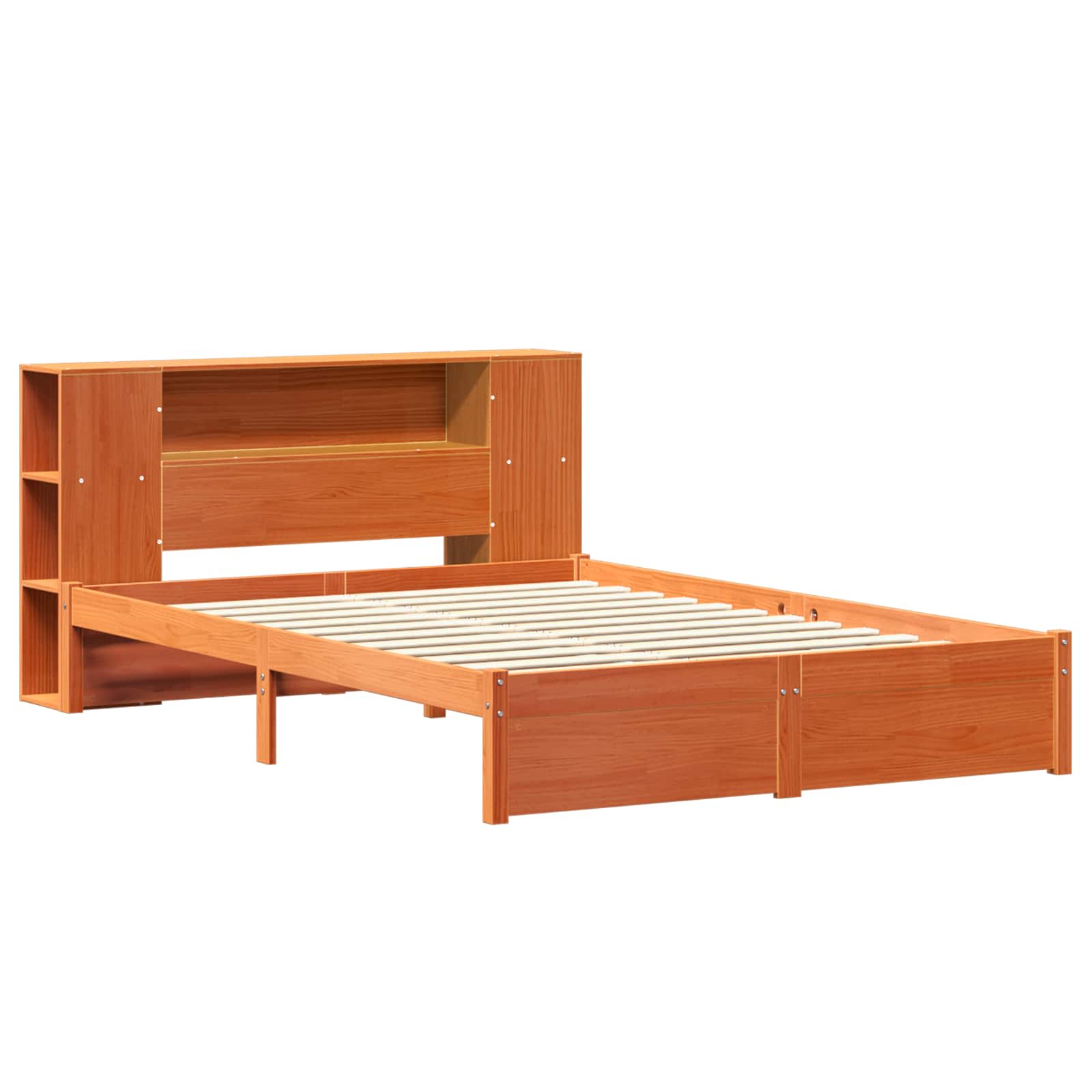 Cadre de lit avec tête de lit de rangement 2 pcs Cire marron - XIOS