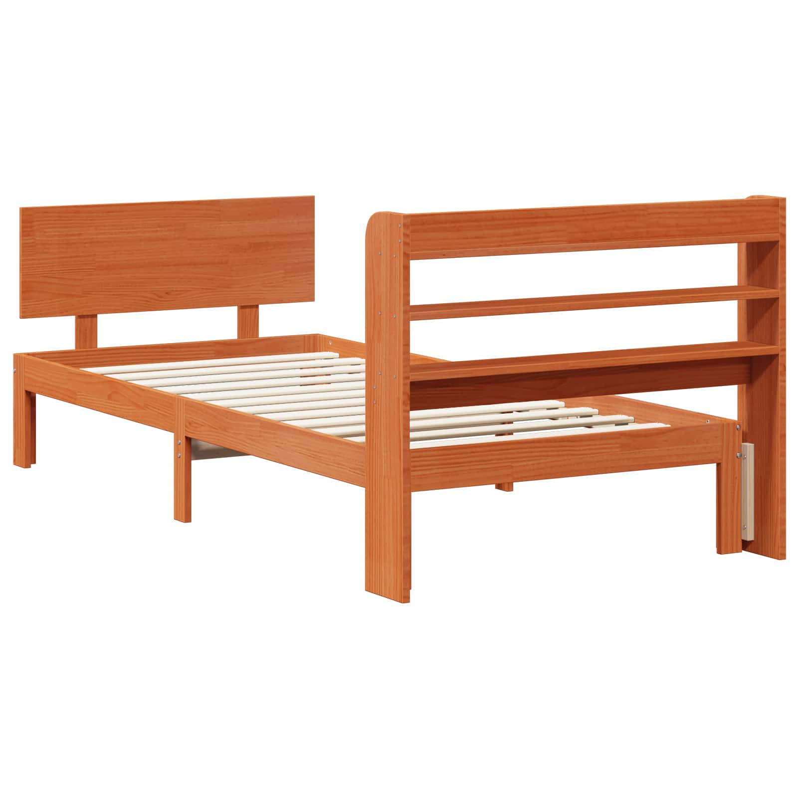 Cadre de lit avec stockage 2 pcs Cire marron Bois de Pin Massif - XIOS