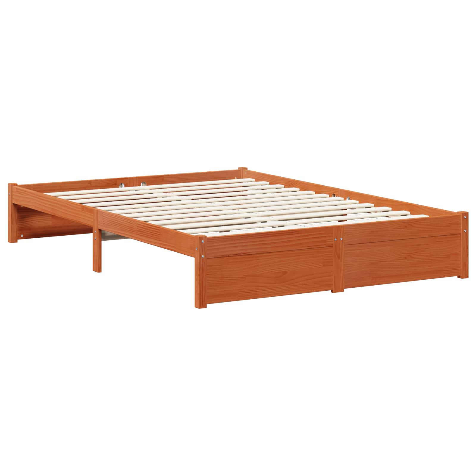 Cadre de lit avec tiroir 3 pcs Cire marron Bois de Pin Massif - XIOS