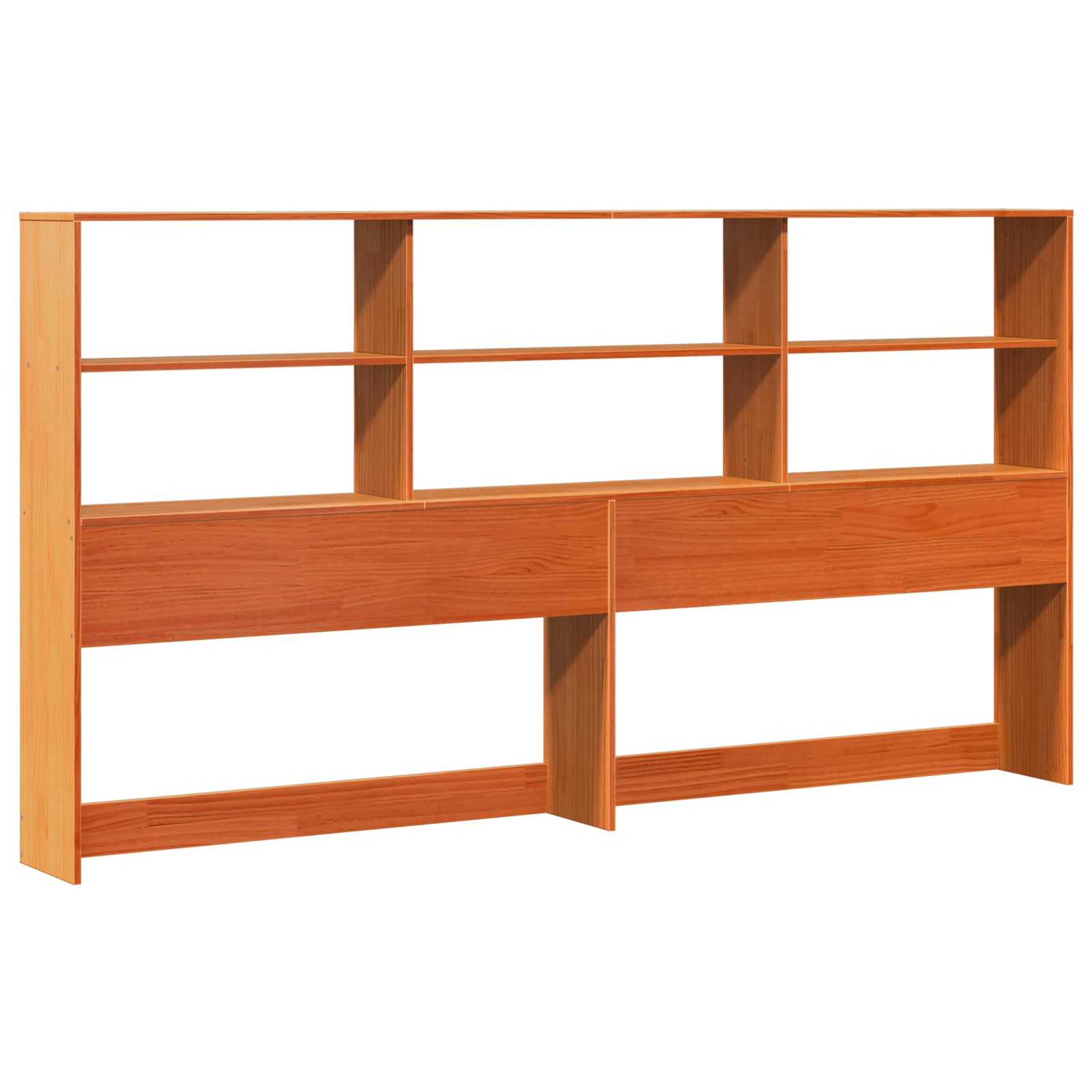 Cadre de lit avec tête de lit de rangement Brun Ciré Pin massif - XIOS