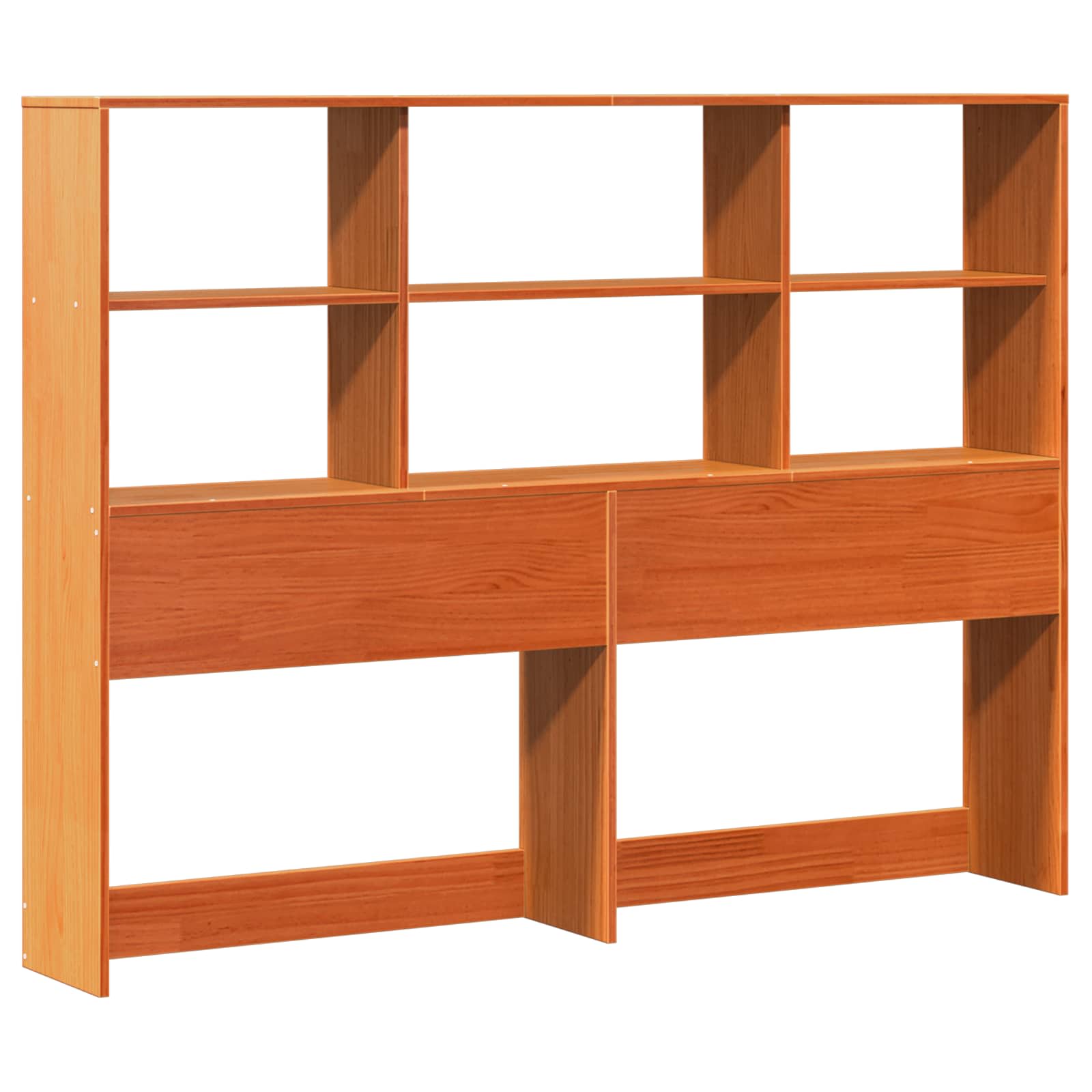 Cadre de lit avec tête de lit de rangement Brun Ciré Pin massif - XIOS
