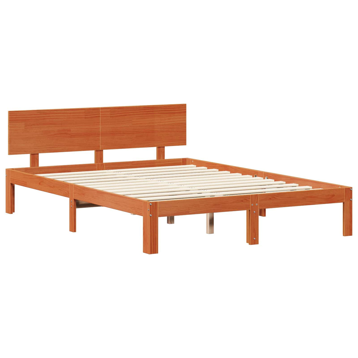 Cadre de lit avec étagère 2 pc Cire marron Bois de Pin Massif - XIOS