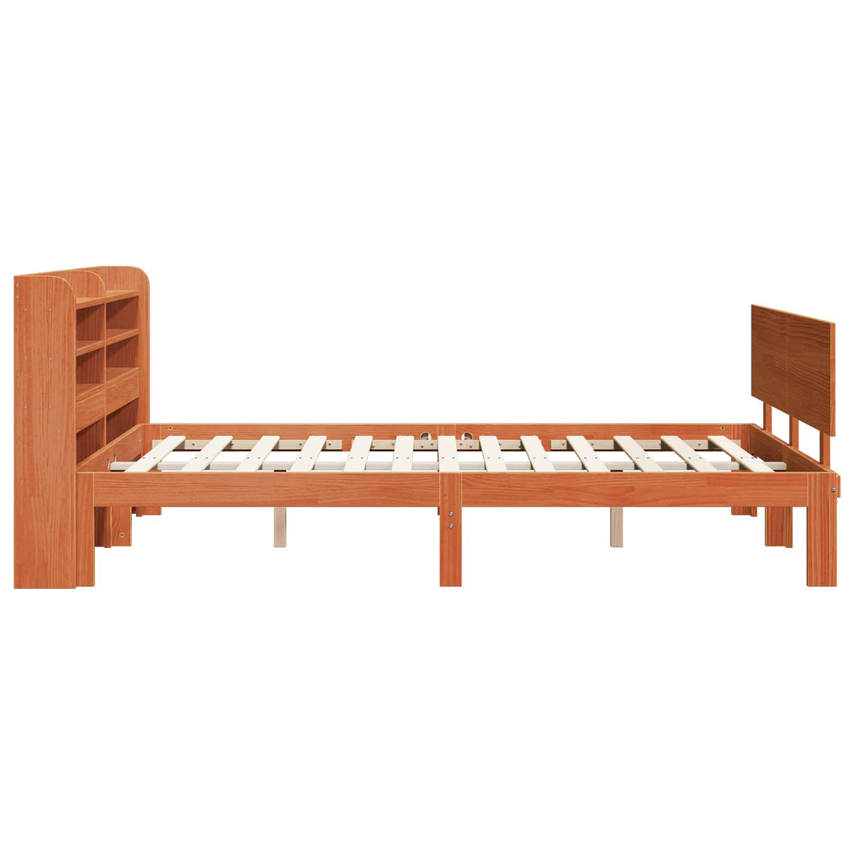 Cadre de lit avec étagère 2 pc Cire marron Bois de Pin Massif - XIOS