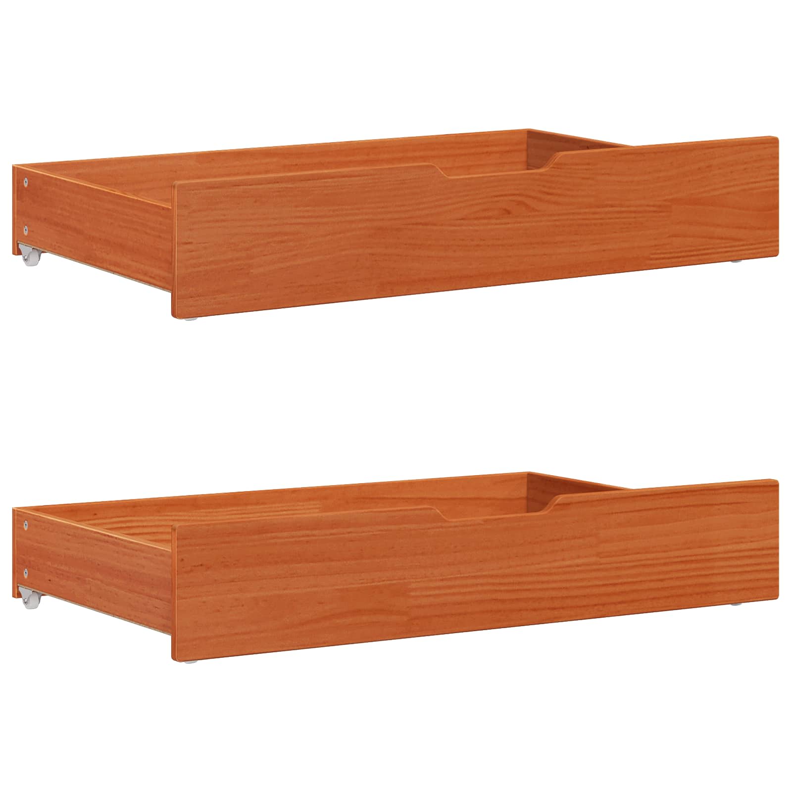 Cadre de lit avec tiroir 3 pcs Cire marron Bois de Pin Massif - XIOS