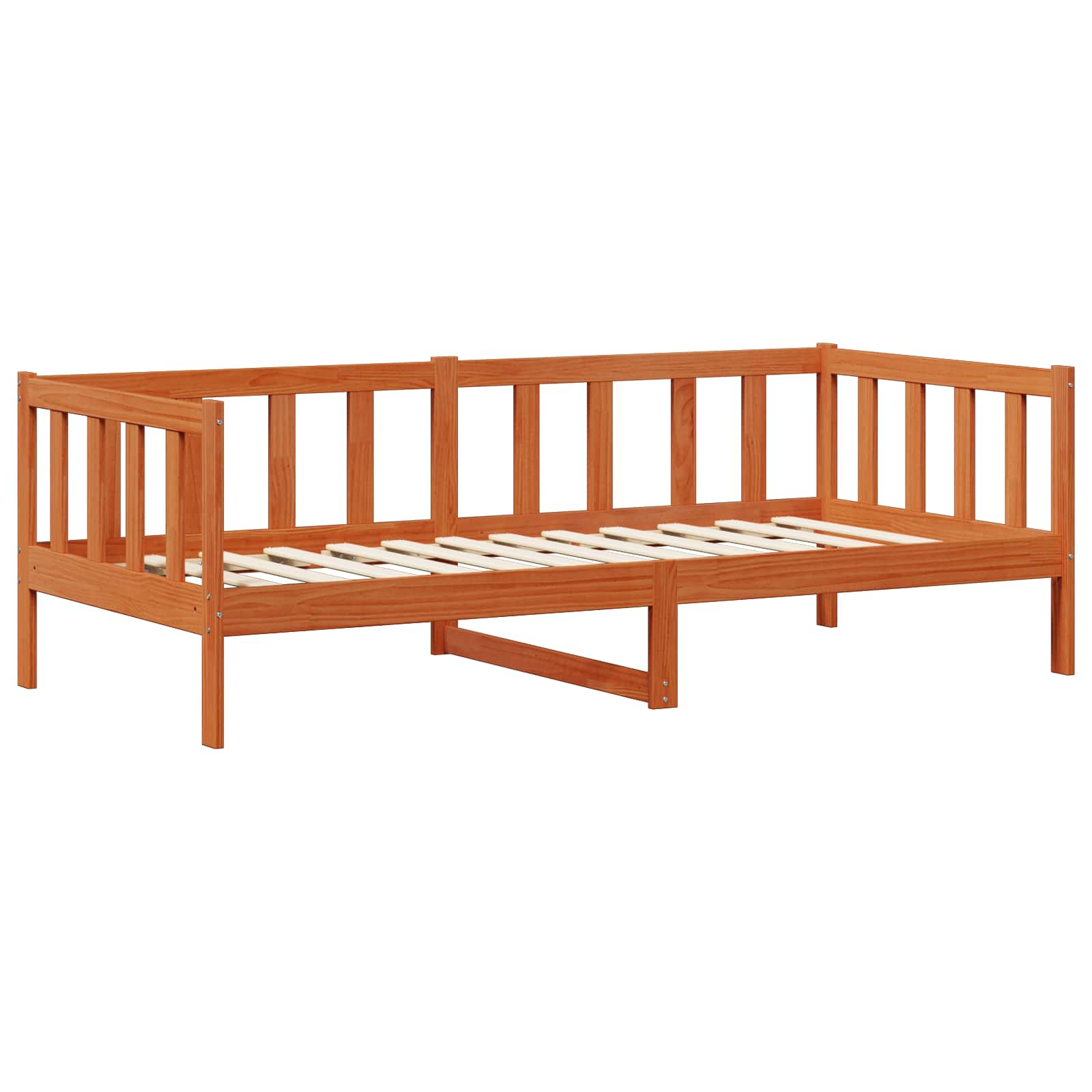 Lit d'appoint avec matelas Brun ciré et blanc 90 x 200 cm - XIOS