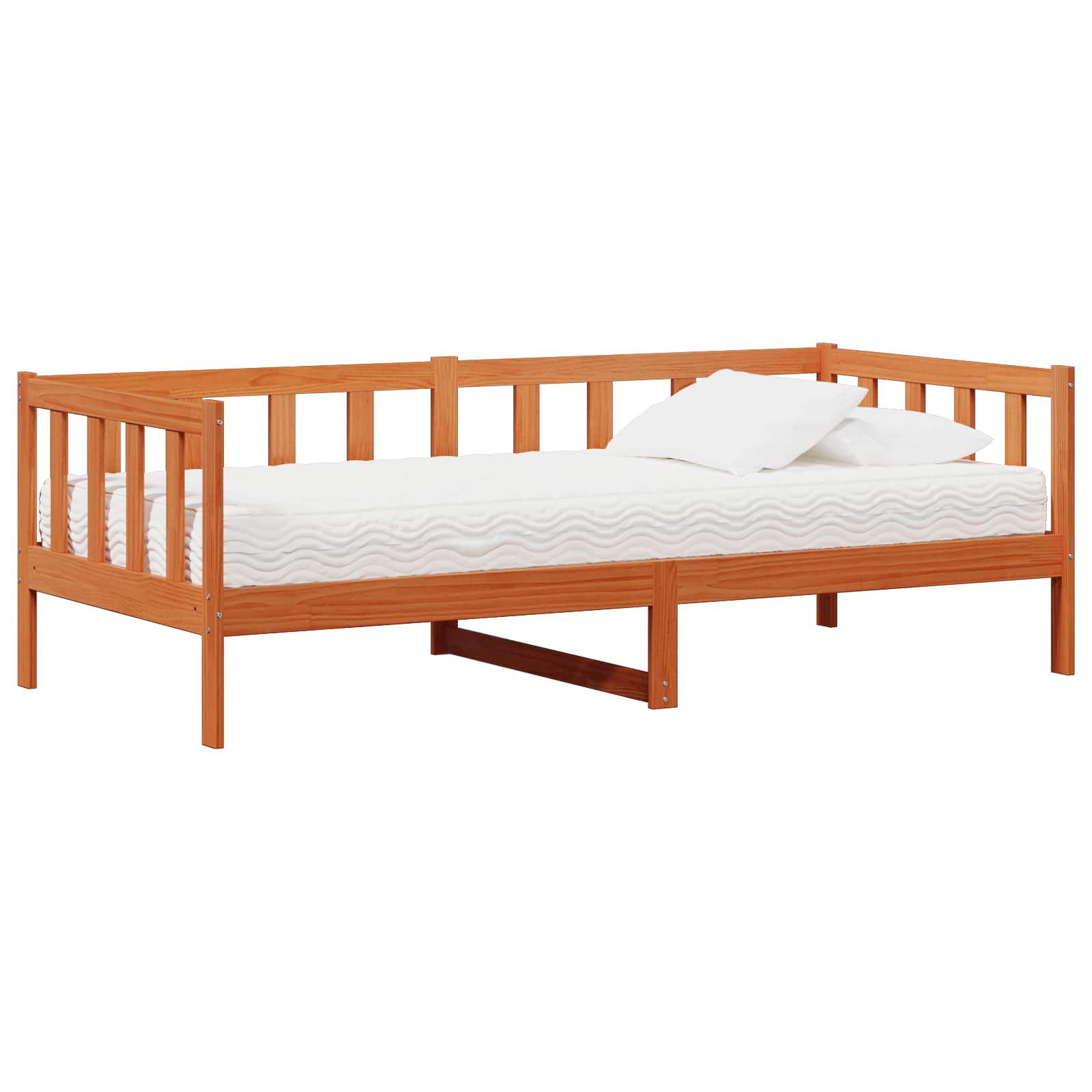 Lit d'appoint avec matelas Brun ciré et blanc 90 x 200 cm - XIOS