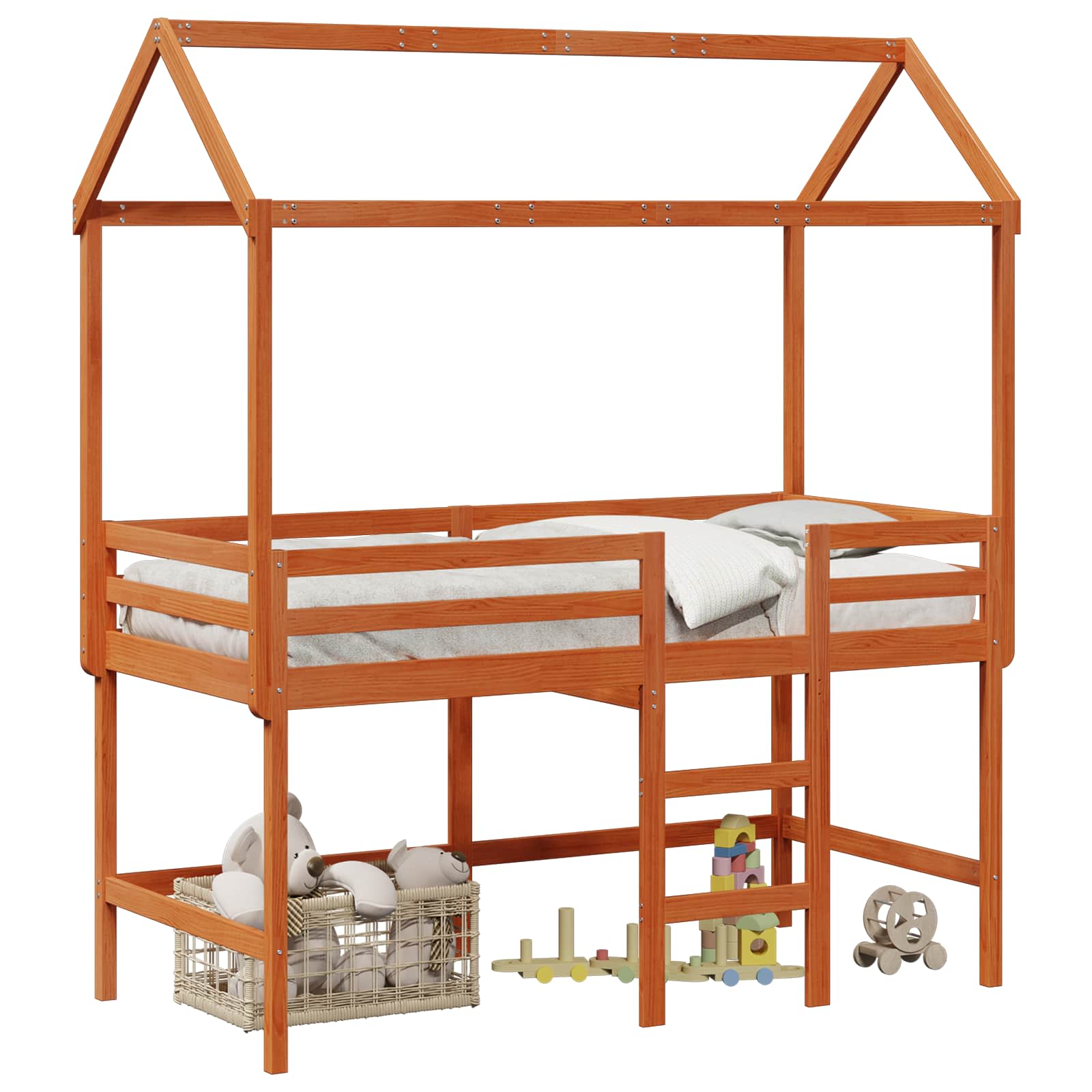 Cadre de lit mezzanine Brun Ciré 90 x 190 cm Pin massif - XIOS