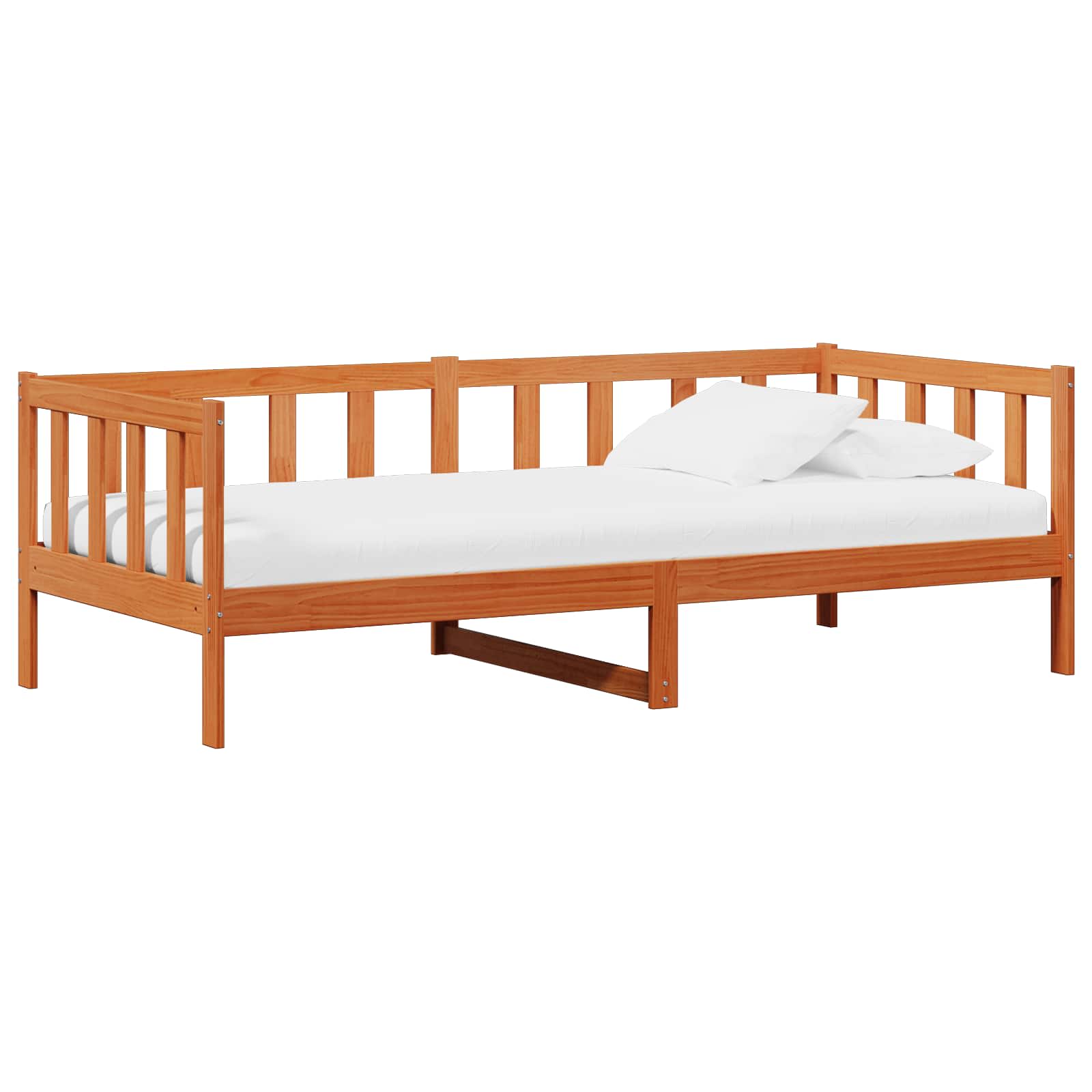 Lit d'appoint avec matelas Brun ciré et blanc 90 x 200 cm - XIOS