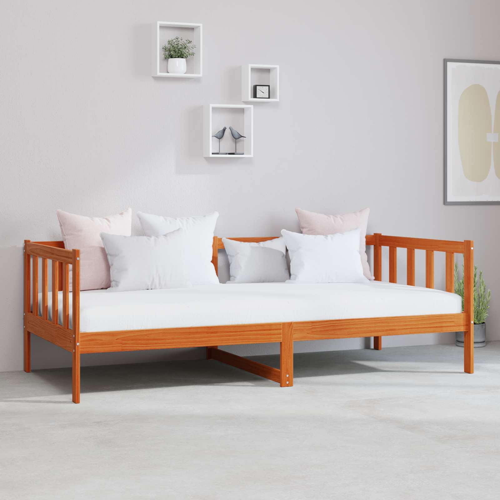 Lit d'appoint avec matelas Brun ciré et blanc 90 x 200 cm - XIOS