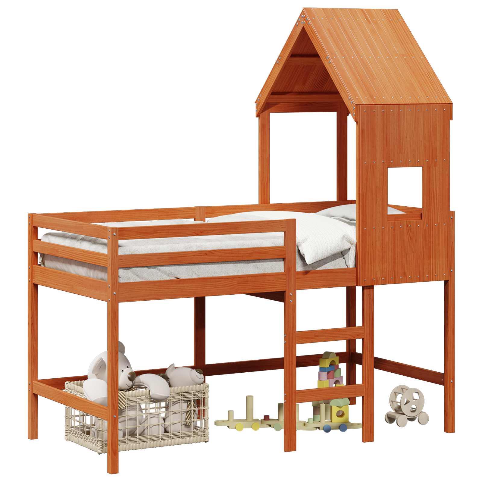 Cadre de lit mezzanine Brun Ciré 90 x 190 cm Pin massif - XIOS