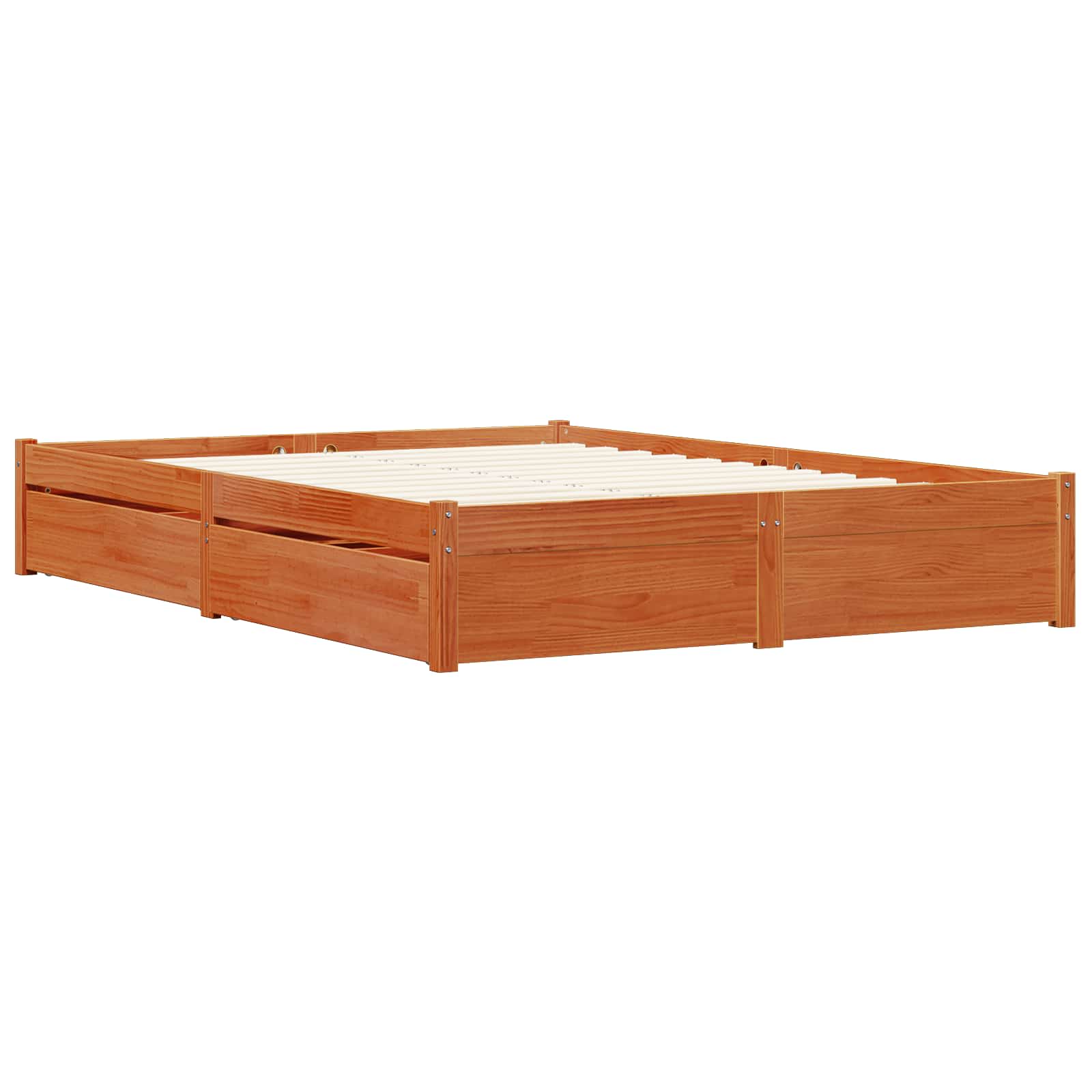 Cadre de lit Cire marron 150 x 200 cm Bois de Pin Massif - XIOS