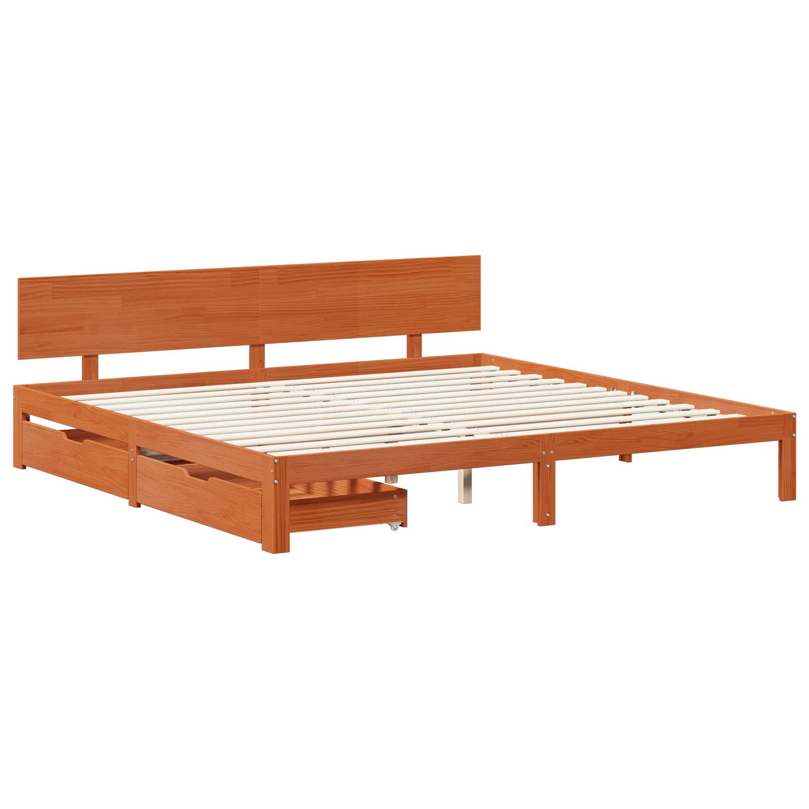 Cadre de lit Cire marron 180 x 200 cm Bois de Pin Massif - XIOS