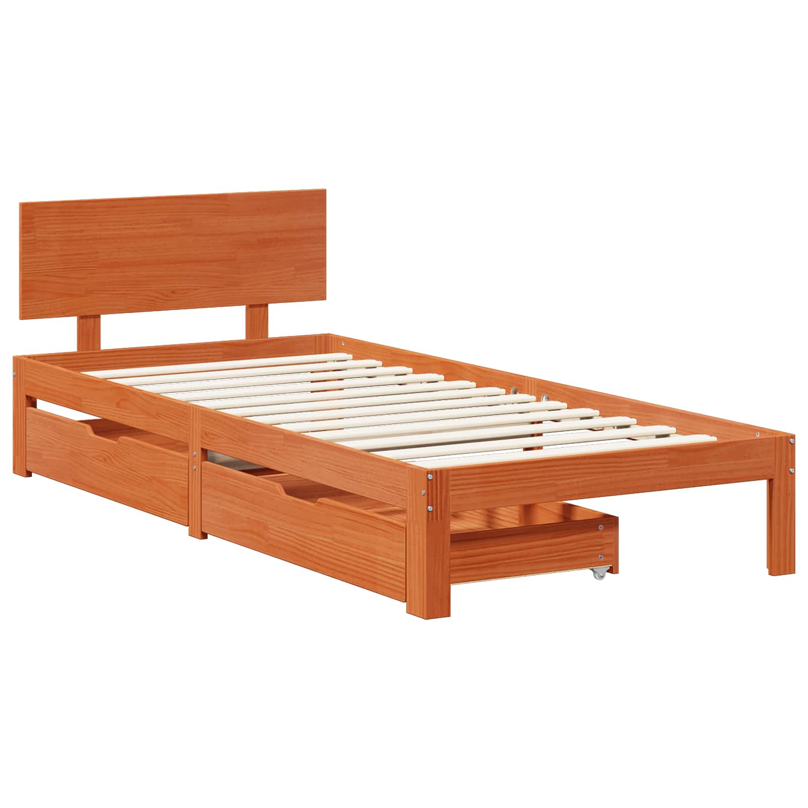 Cadre de lit Cire marron 70 x 190 cm Bois de Pin Massif - XIOS