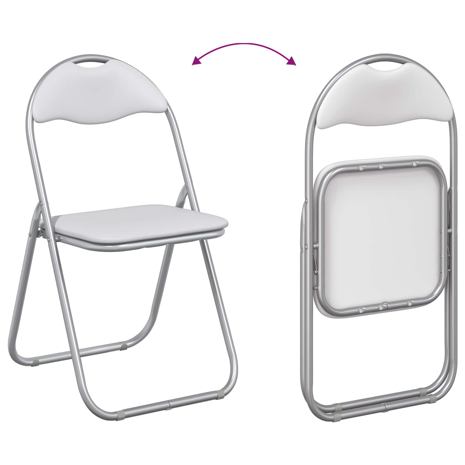 Chaise pliante 8 pcs Blanc et Gris 48 x 43,5 x 81 cm - XIOS
