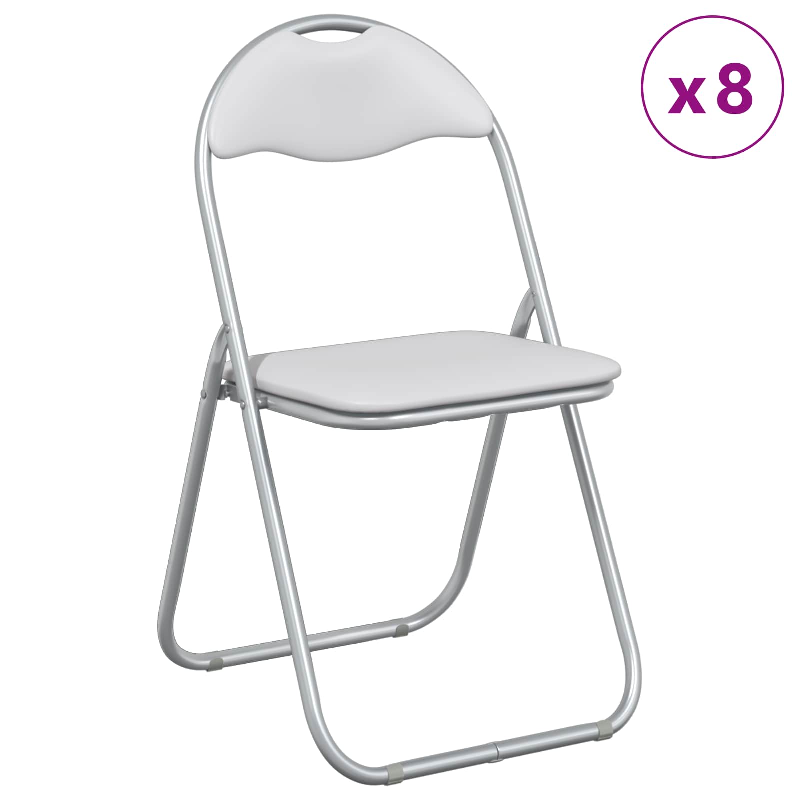 Chaise pliante 8 pcs Blanc et Gris 48 x 43,5 x 81 cm - XIOS