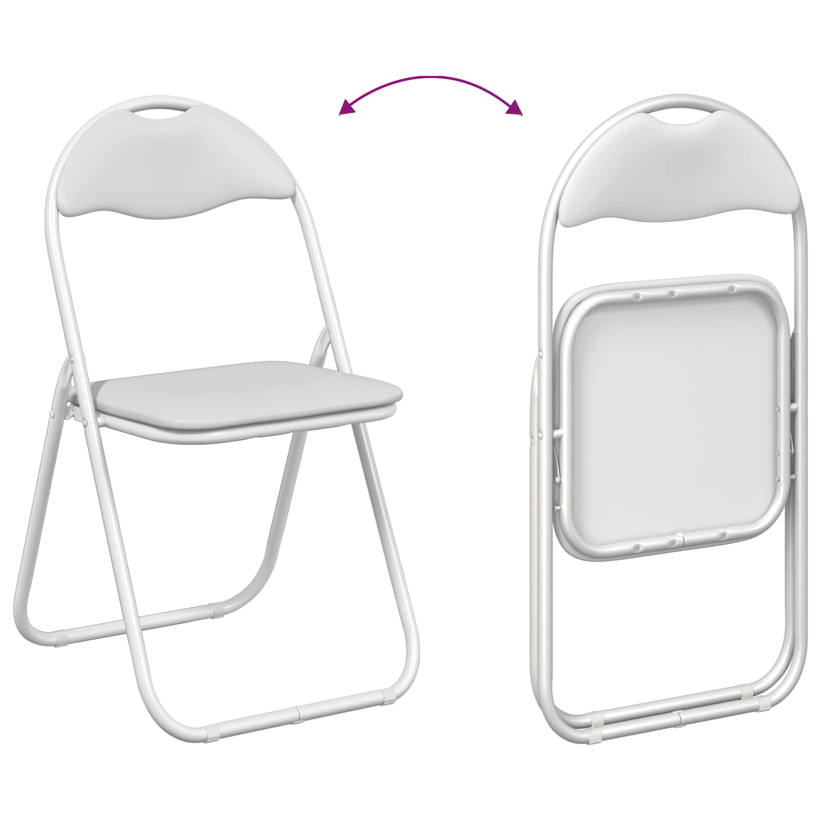 Chaise pliante 8 pcs Blanc 48 x 43,5 x 81 cm Simili cuir - XIOS