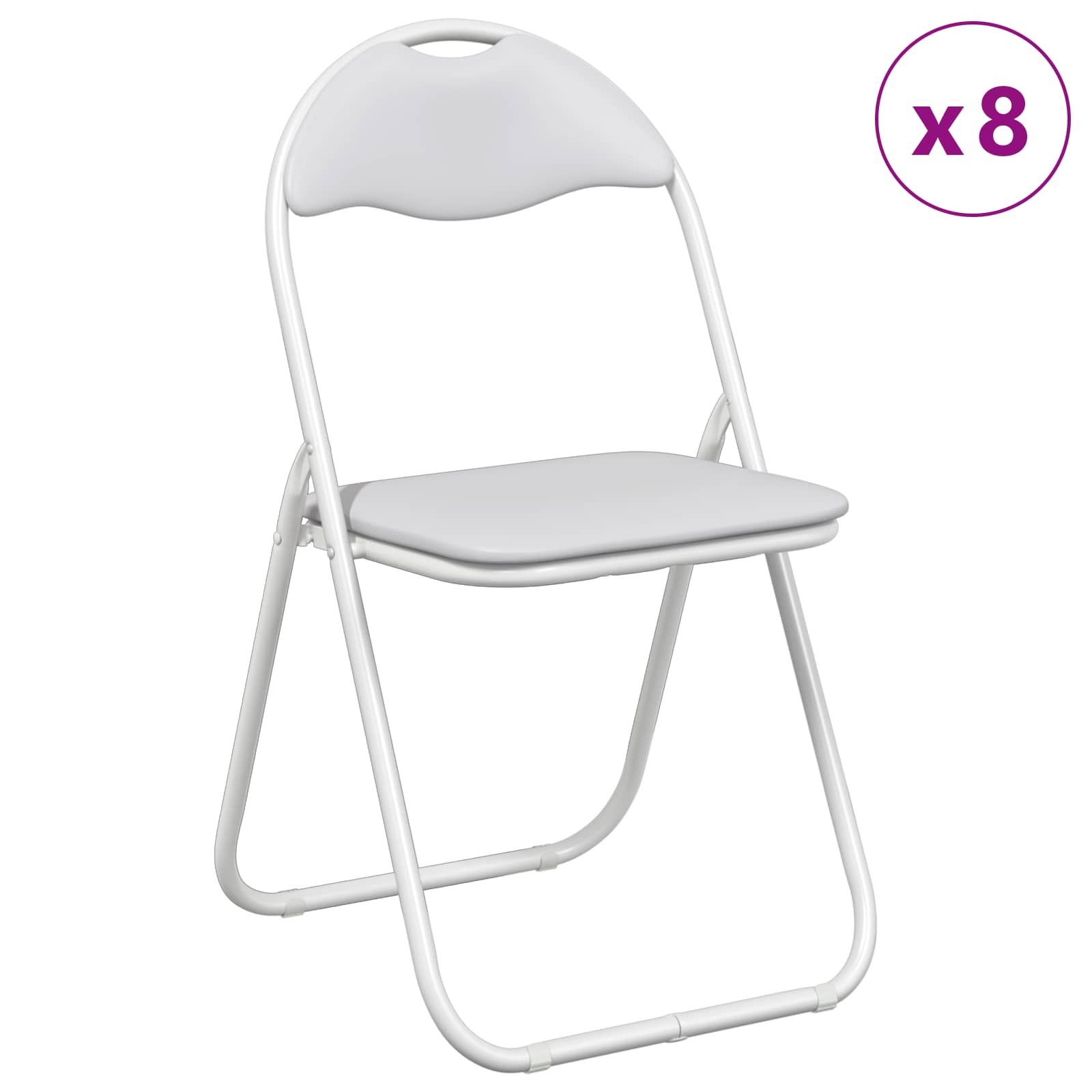 Chaise pliante 8 pcs Blanc 48 x 43,5 x 81 cm Simili cuir - XIOS