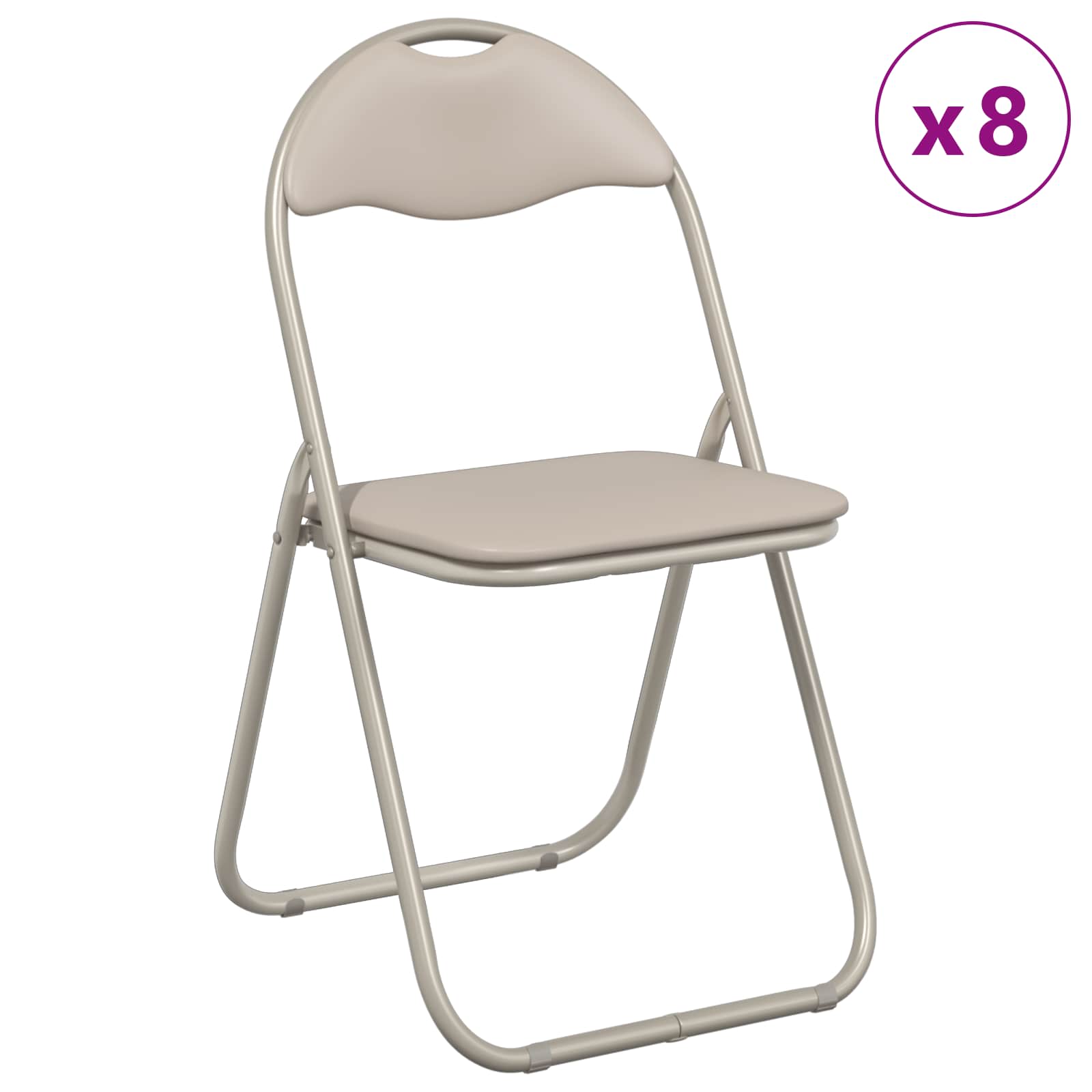 Chaise pliante 8 pcs Sable 48 x 43,5 x 81 cm Simili cuir - XIOS