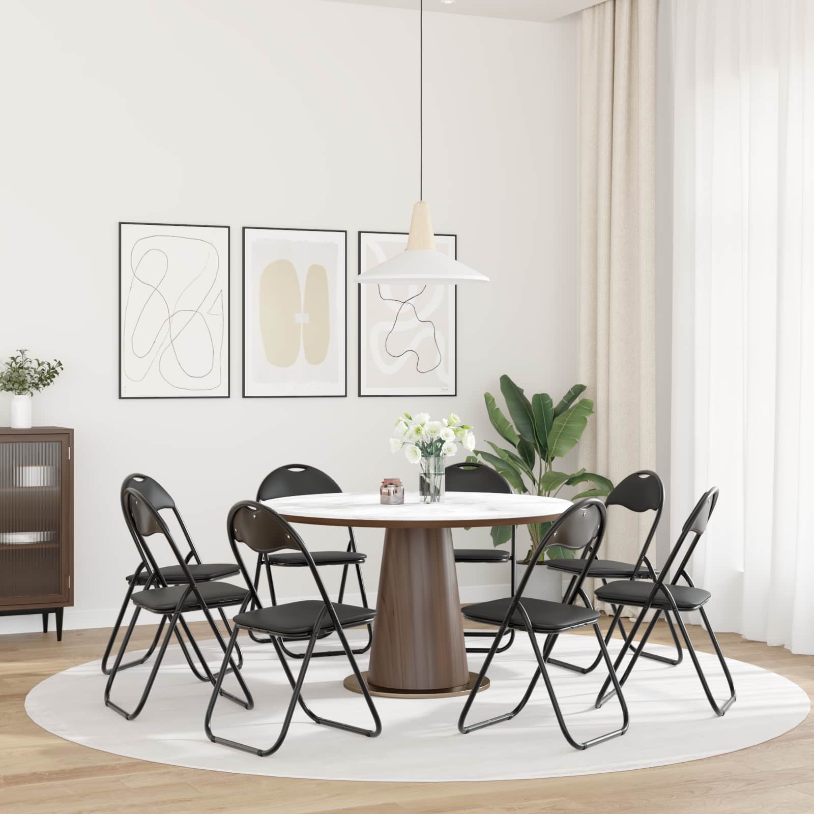 Chaise pliante 8 pcs Noir 48 x 43,5 x 81 cm Simili cuir - XIOS