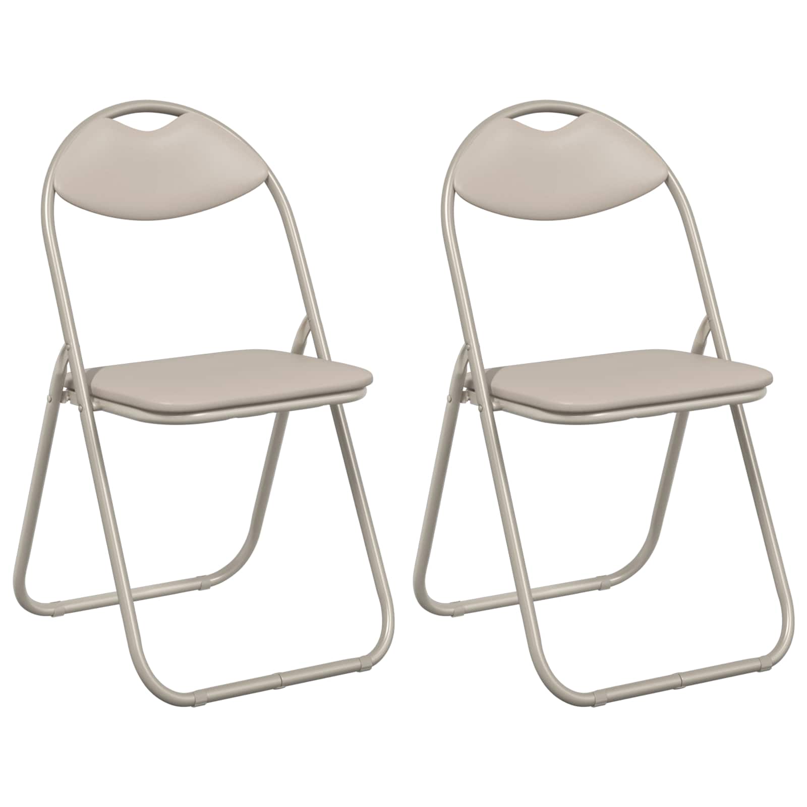 Chaise pliante 2 pc Simili cuir Sable 48 x 43,5 x 81 cm - XIOS
