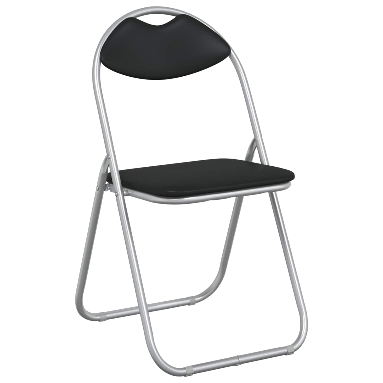 Chaise pliante 8 pcs Noir et gris 48 x 43,5 x 81 cm Simili cuir - XIOS
