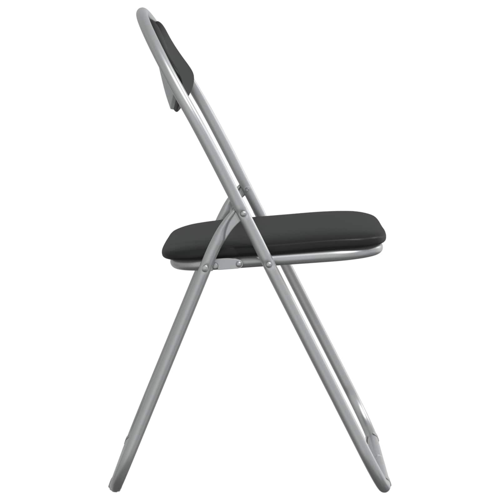 Chaise pliante 8 pcs Noir et gris 48 x 43,5 x 81 cm Simili cuir - XIOS