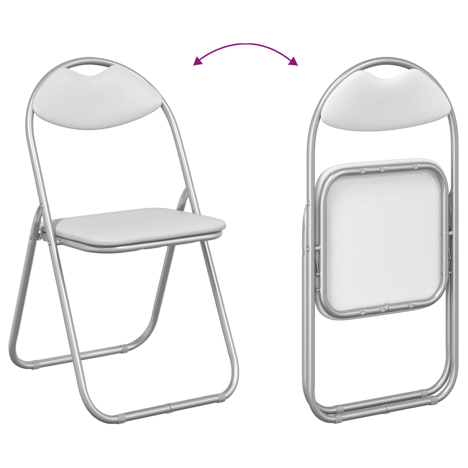 Chaise pliante 8 pcs Blanc et Gris 48 x 43,5 x 81 cm - XIOS