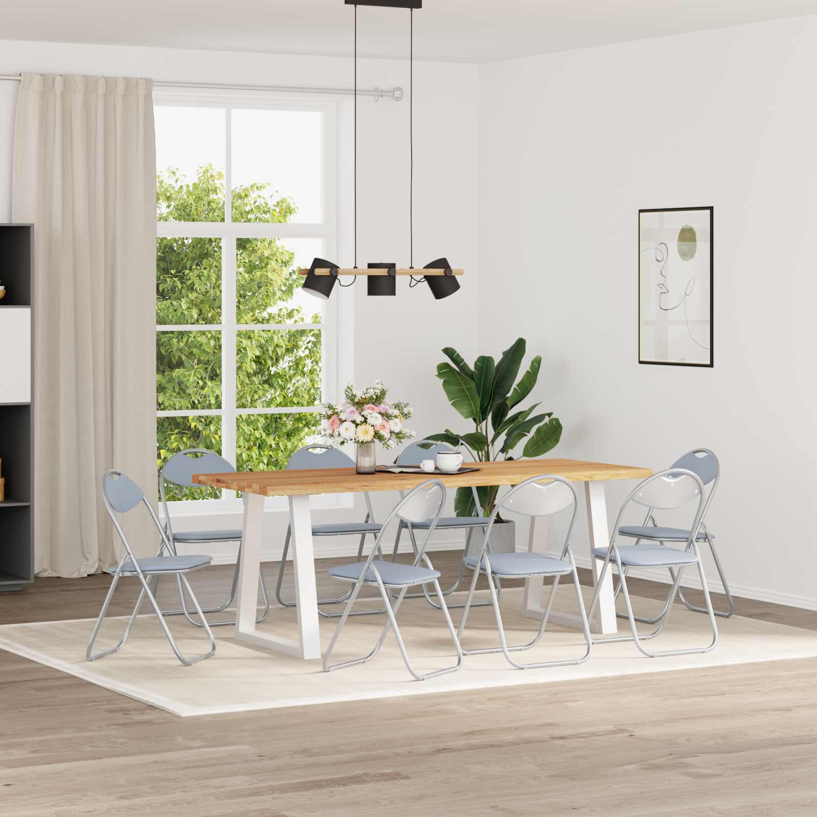 Chaise pliante 8 pcs Gris 48 x 43,5 x 81 cm Simili cuir - XIOS